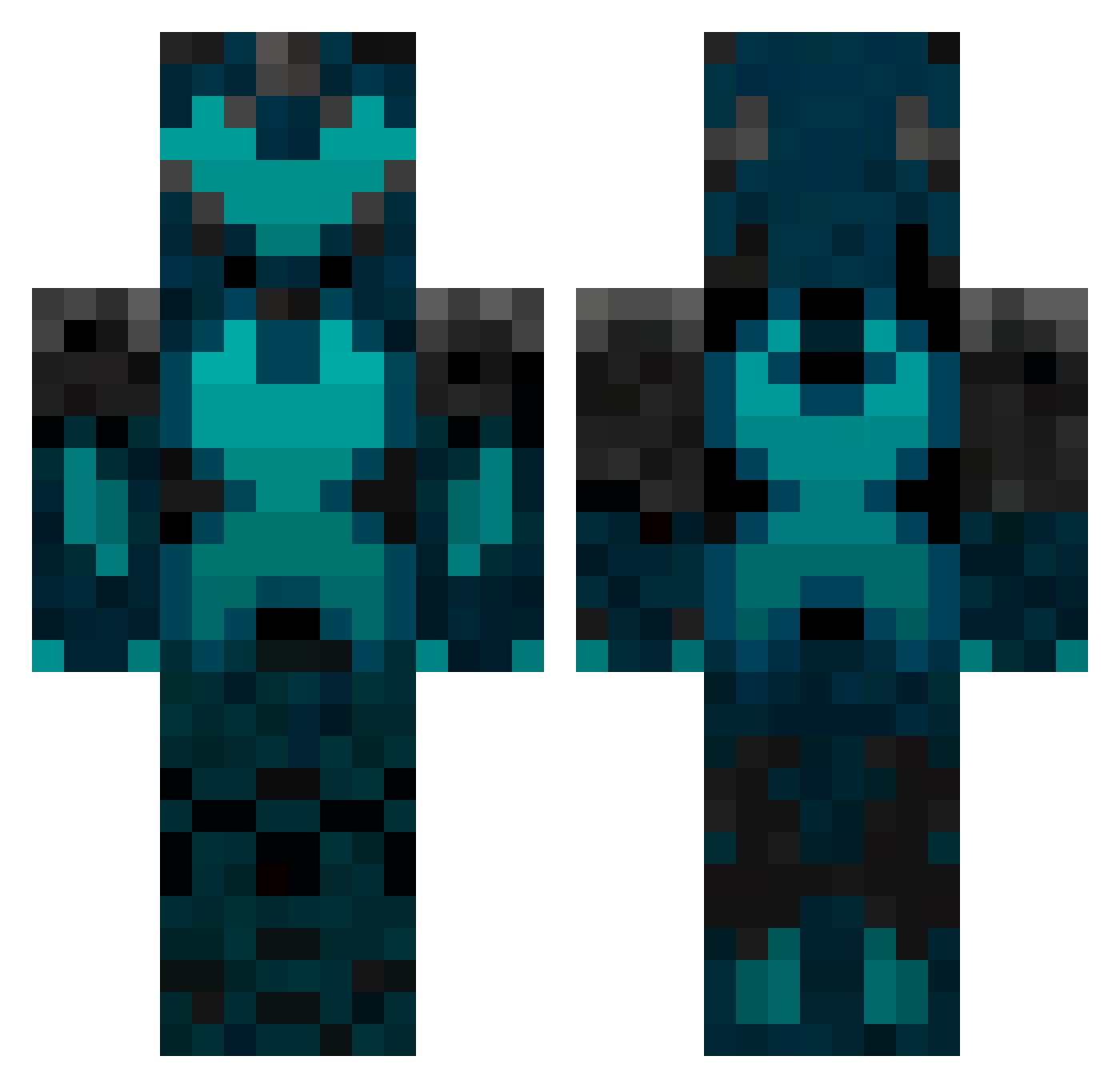Yuugwa Minecraft skin, front and back view