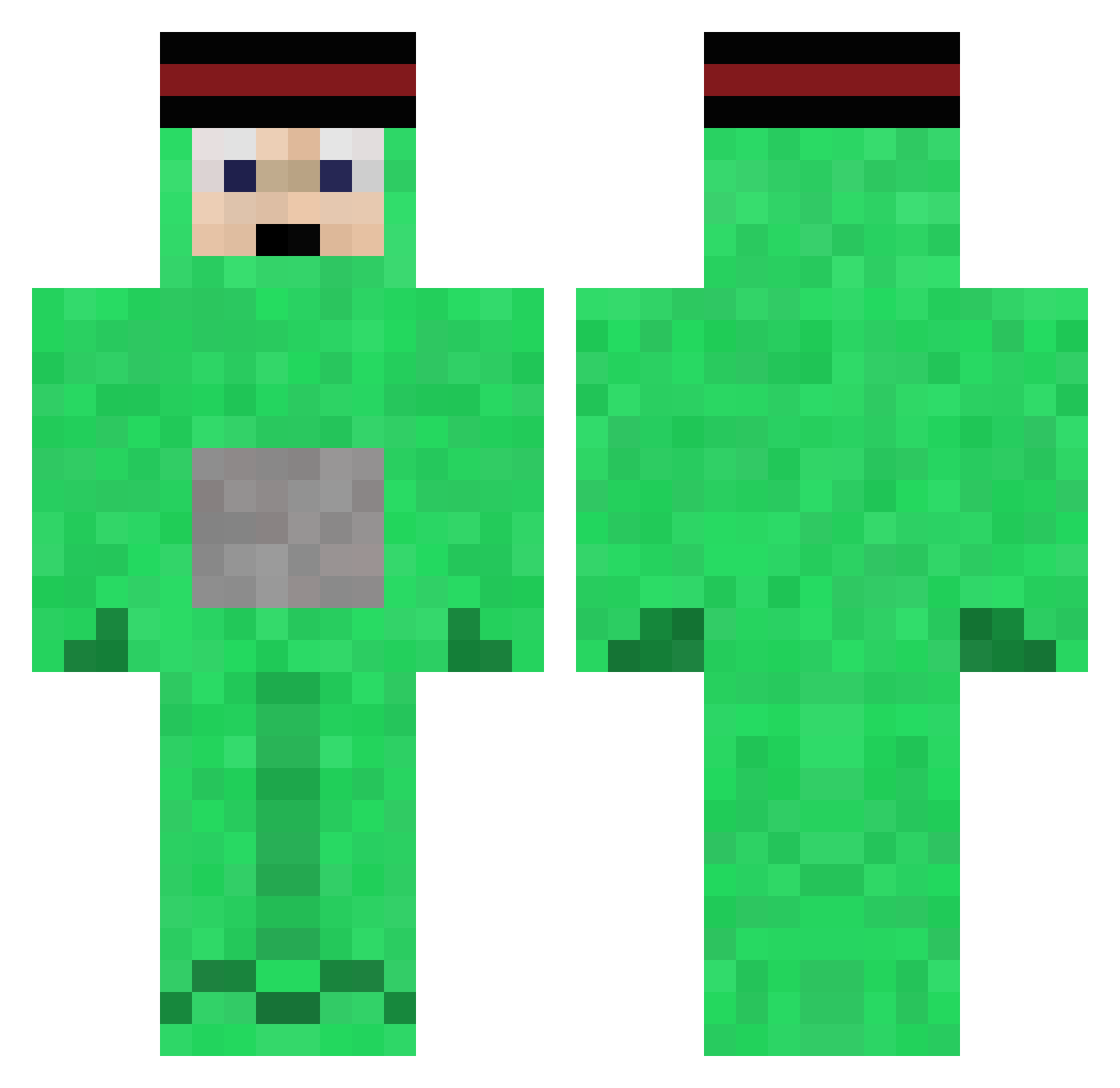 htrg Minecraft skin, front and back view