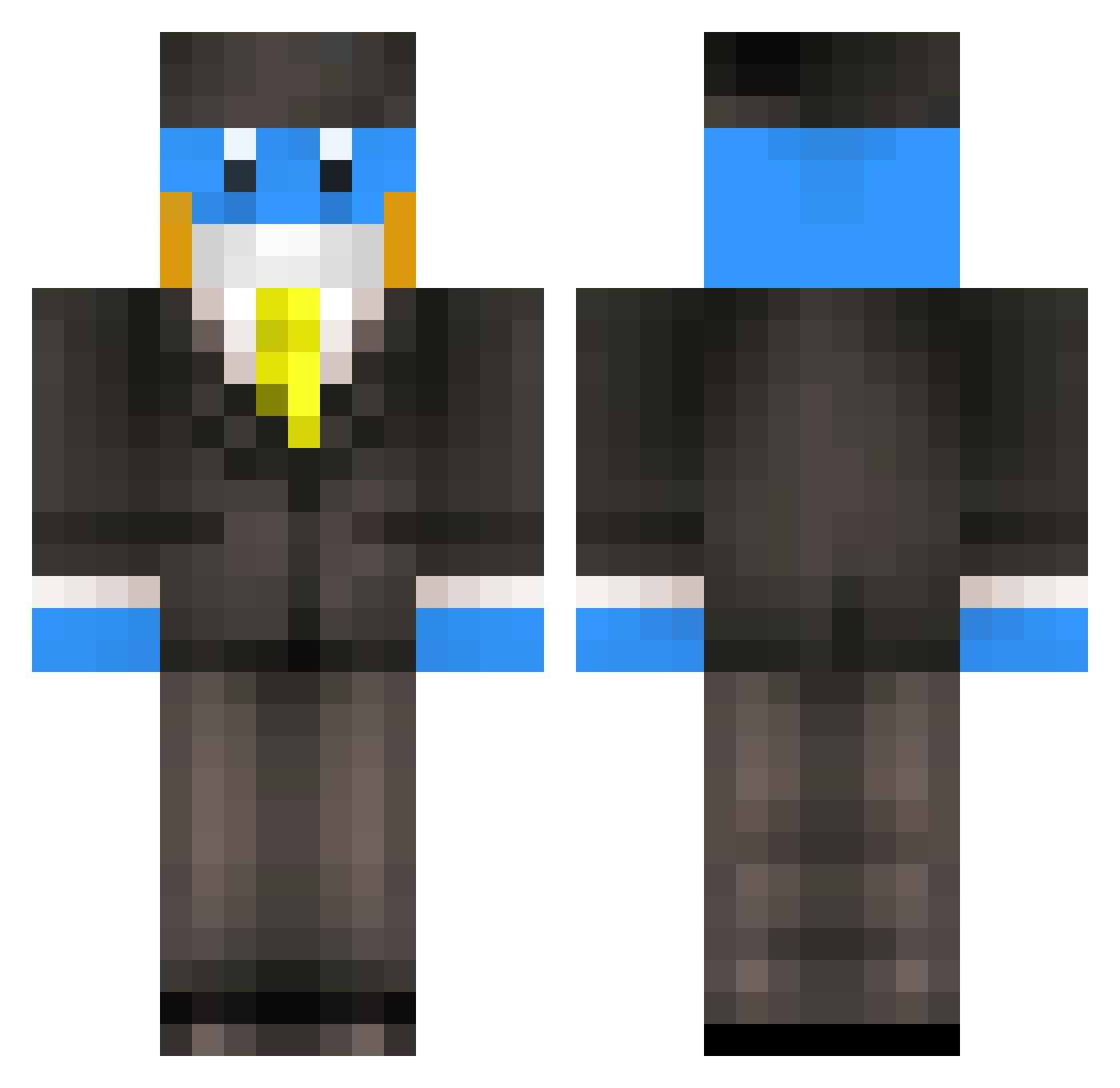Vibriosis Minecraft skin, front and back view