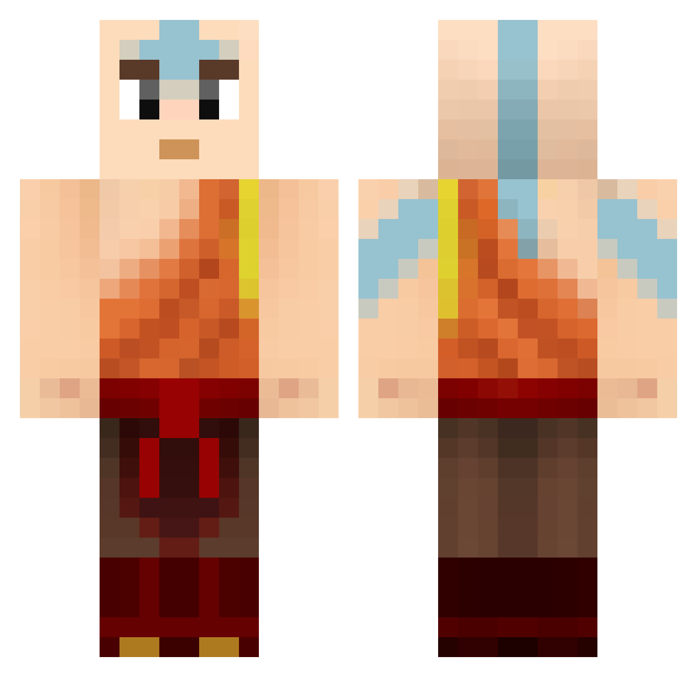 BenderIL Minecraft skin, front and back view