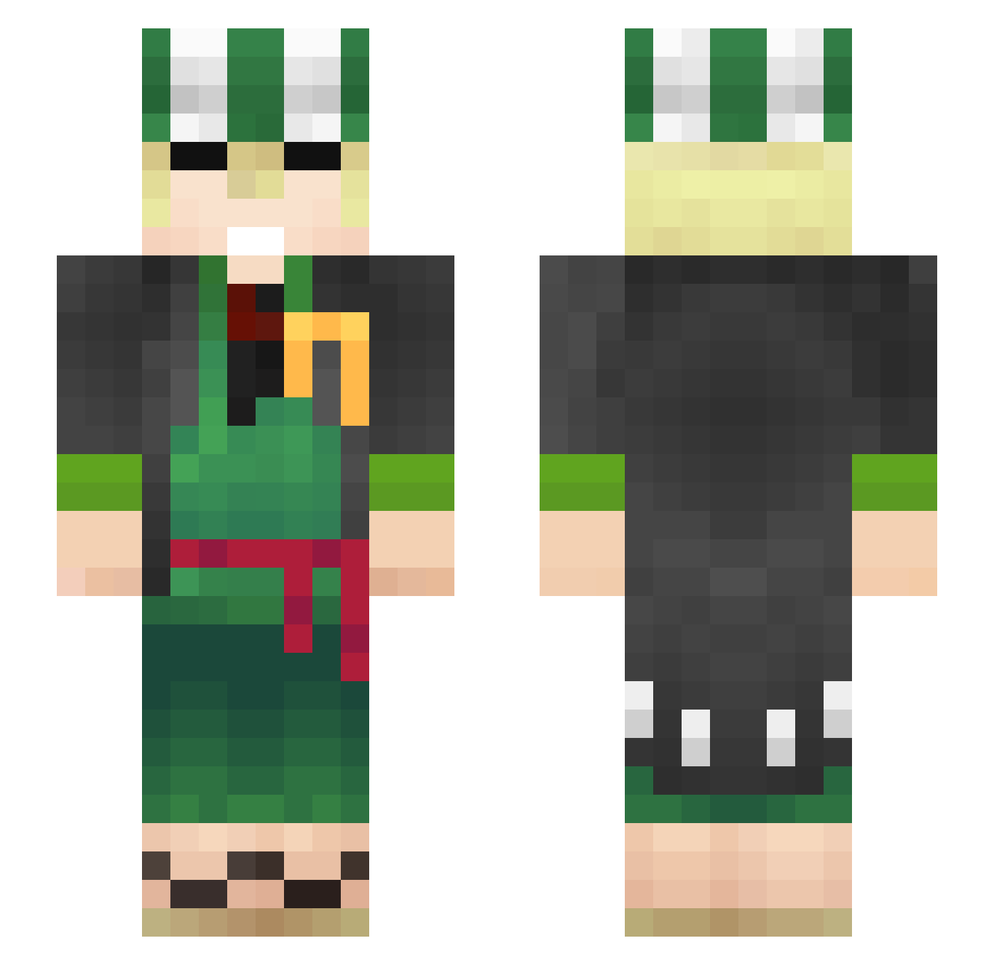 Explorer516 Minecraft skin, front and back view