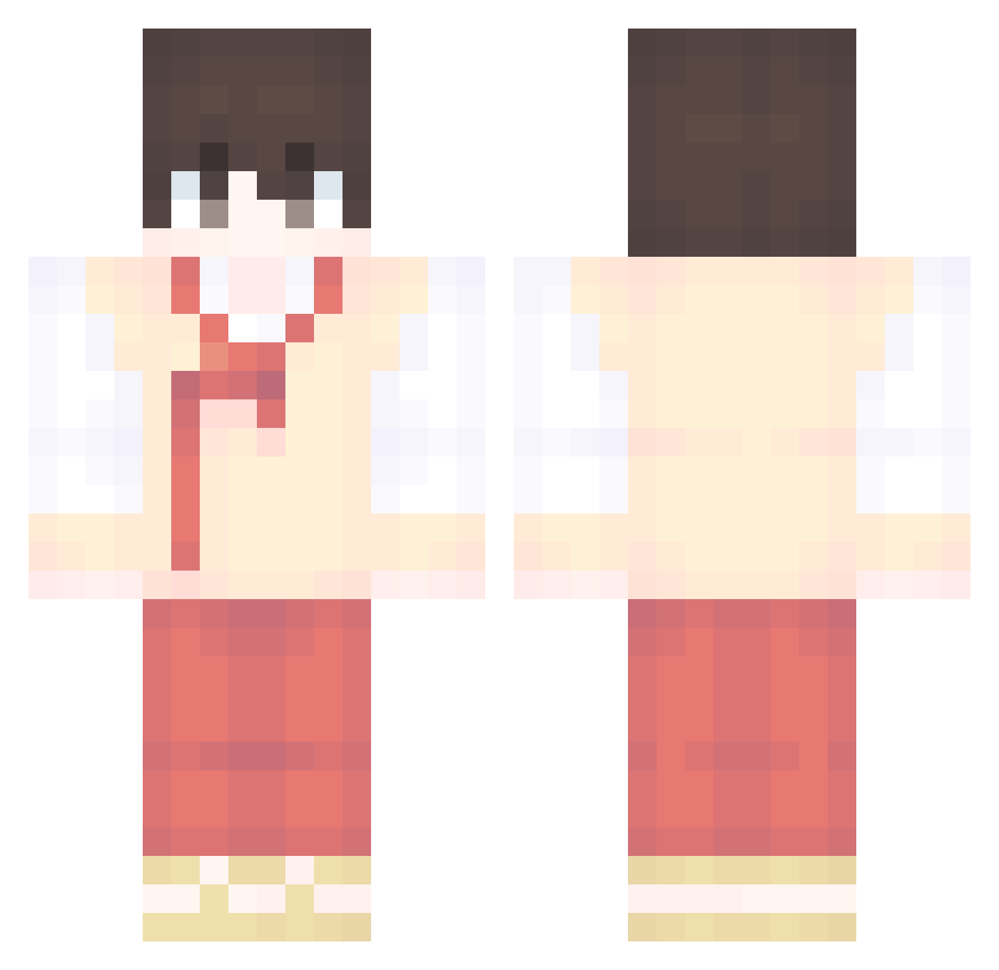 Teni_ Minecraft skin, front and back view