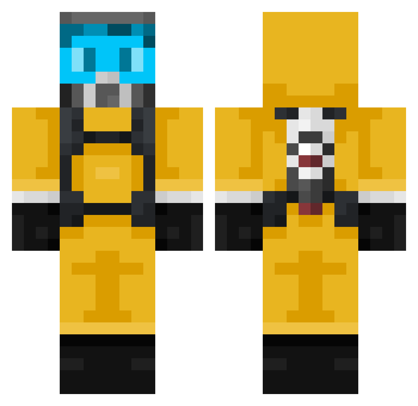 JungleHunter Minecraft skin, front and back view