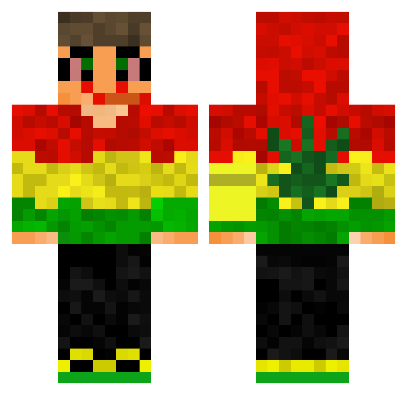 420Paradise Minecraft skin, front and back view