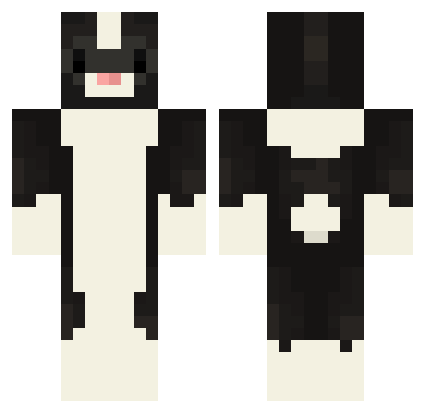 RJ4Ever Minecraft skin, front and back view