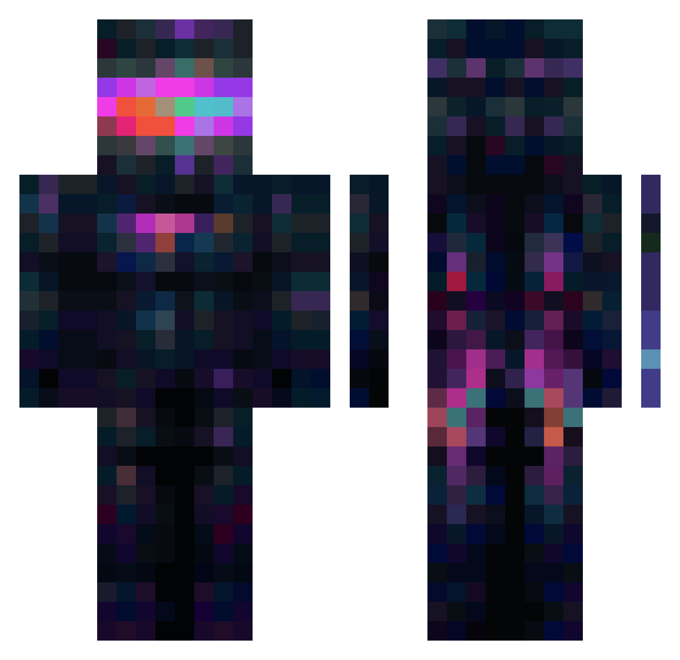 Cukier141 Minecraft skin, front and back view