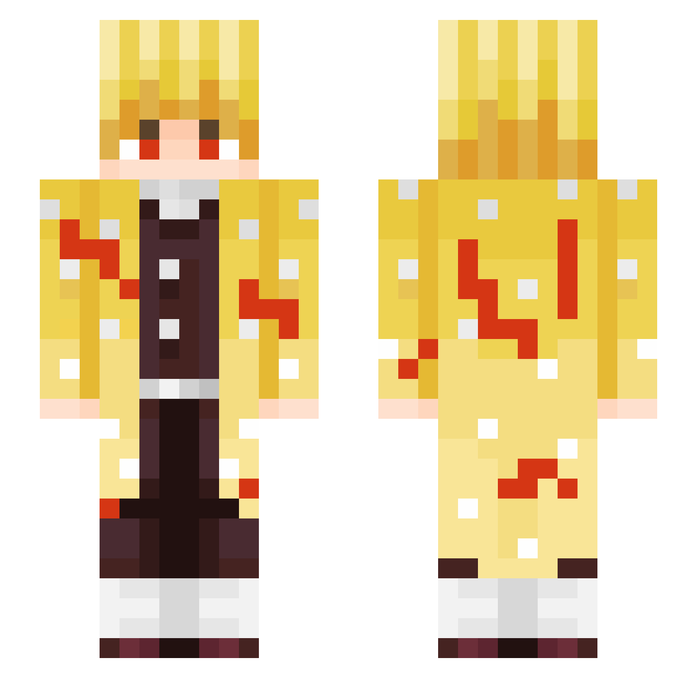 Bloodletter Minecraft skin, front and back view