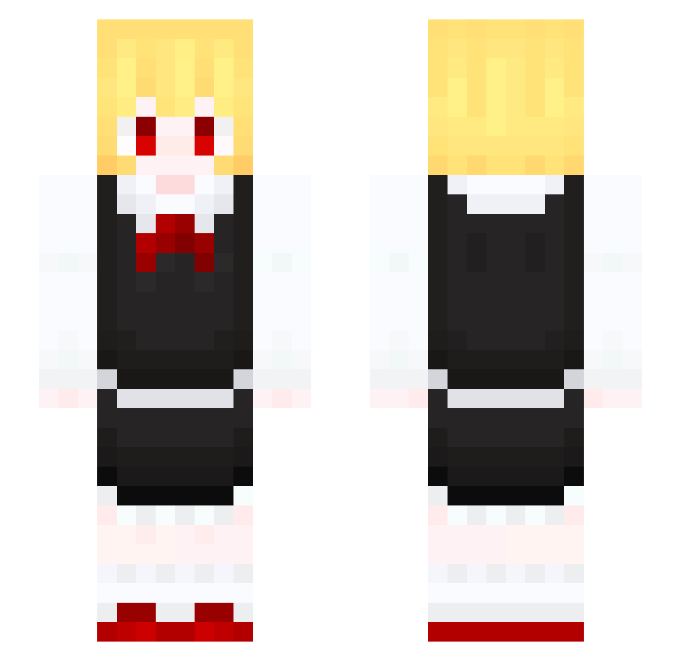 wanyu139 Minecraft skin, front and back view