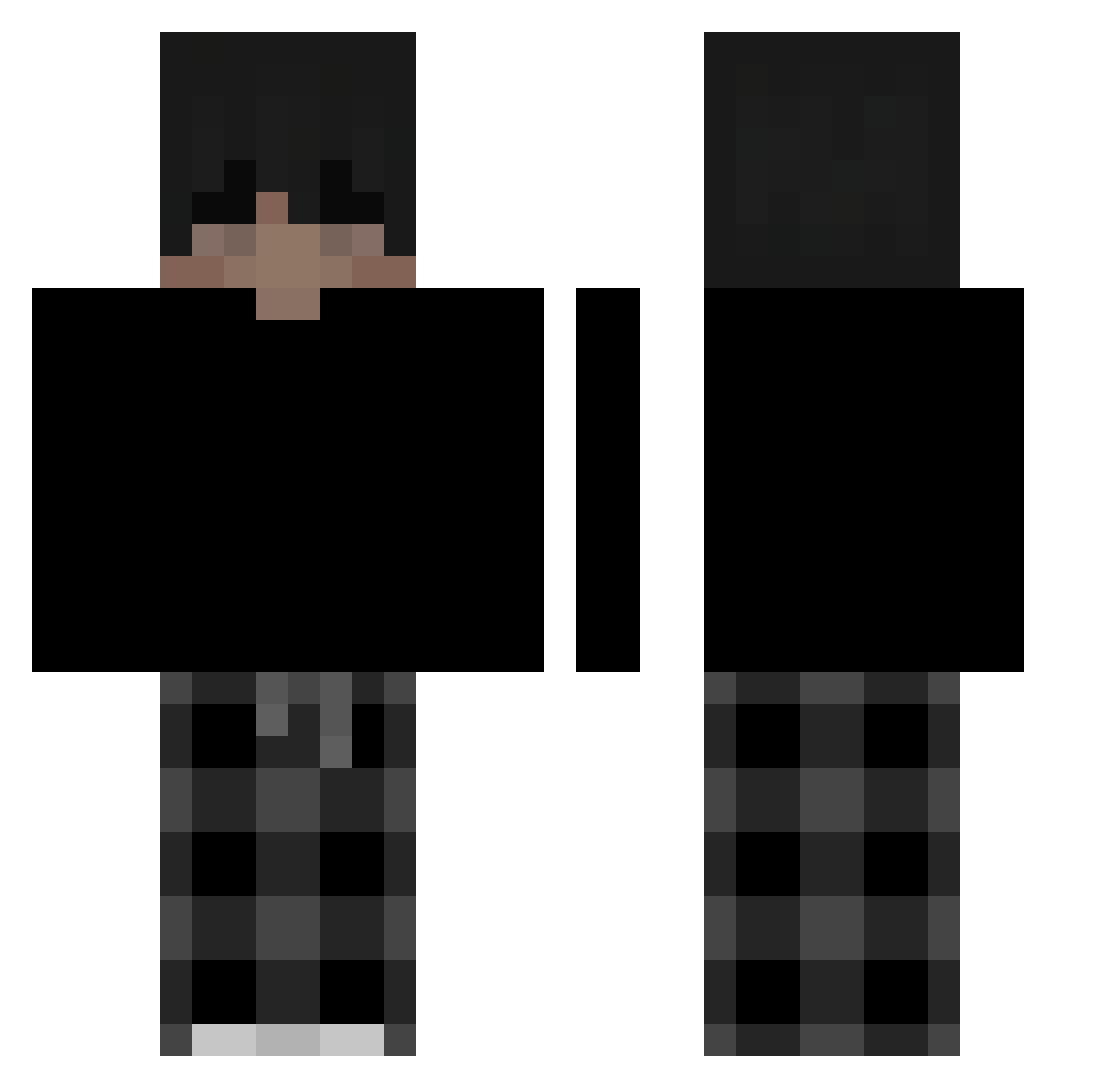 IsaacLikeMonster Minecraft skin, front and back view