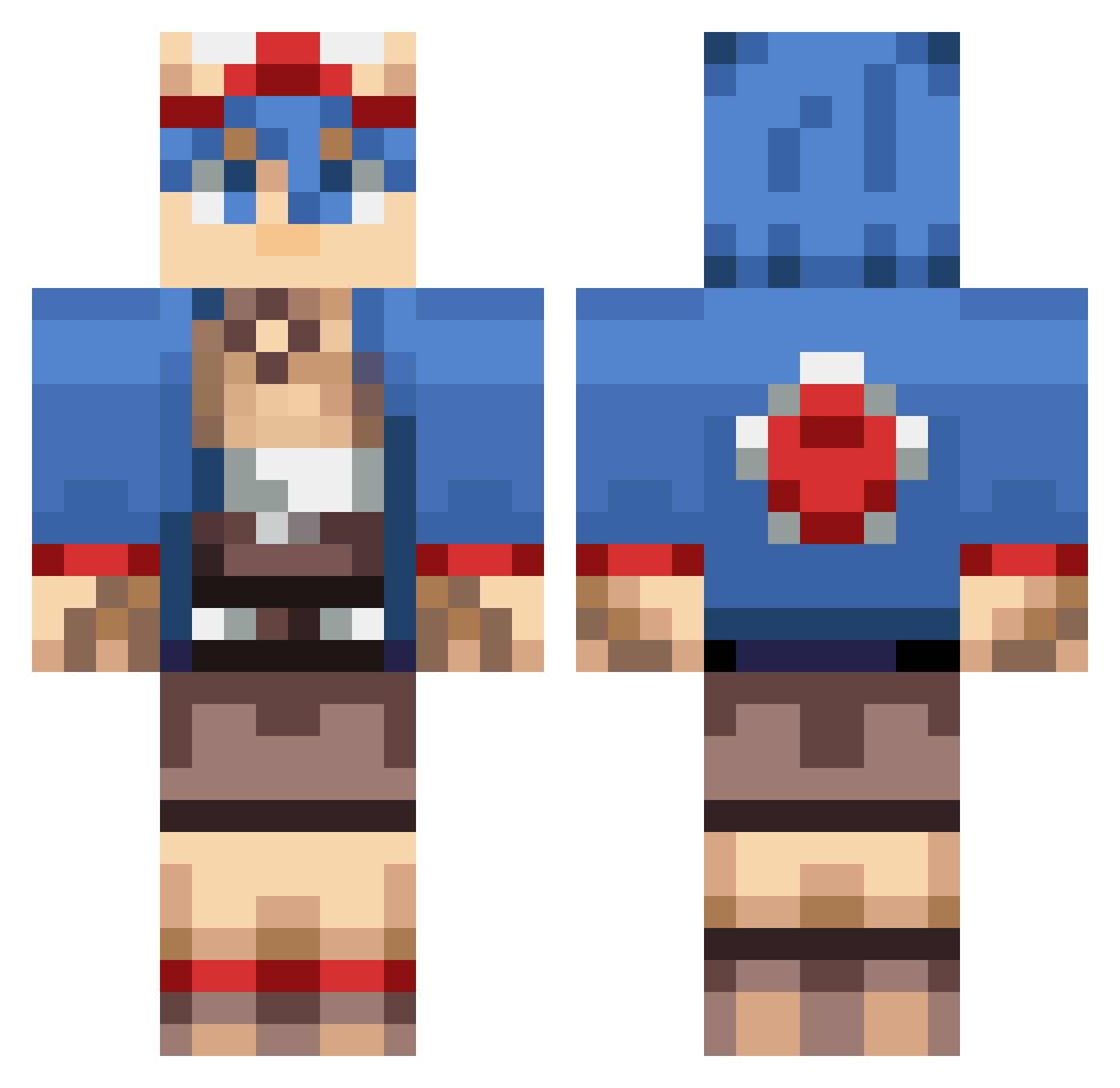 InfinityQ24 Minecraft skin, front and back view