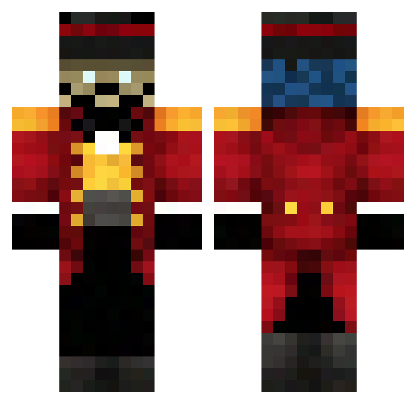 u0040 Minecraft skin, front and back view