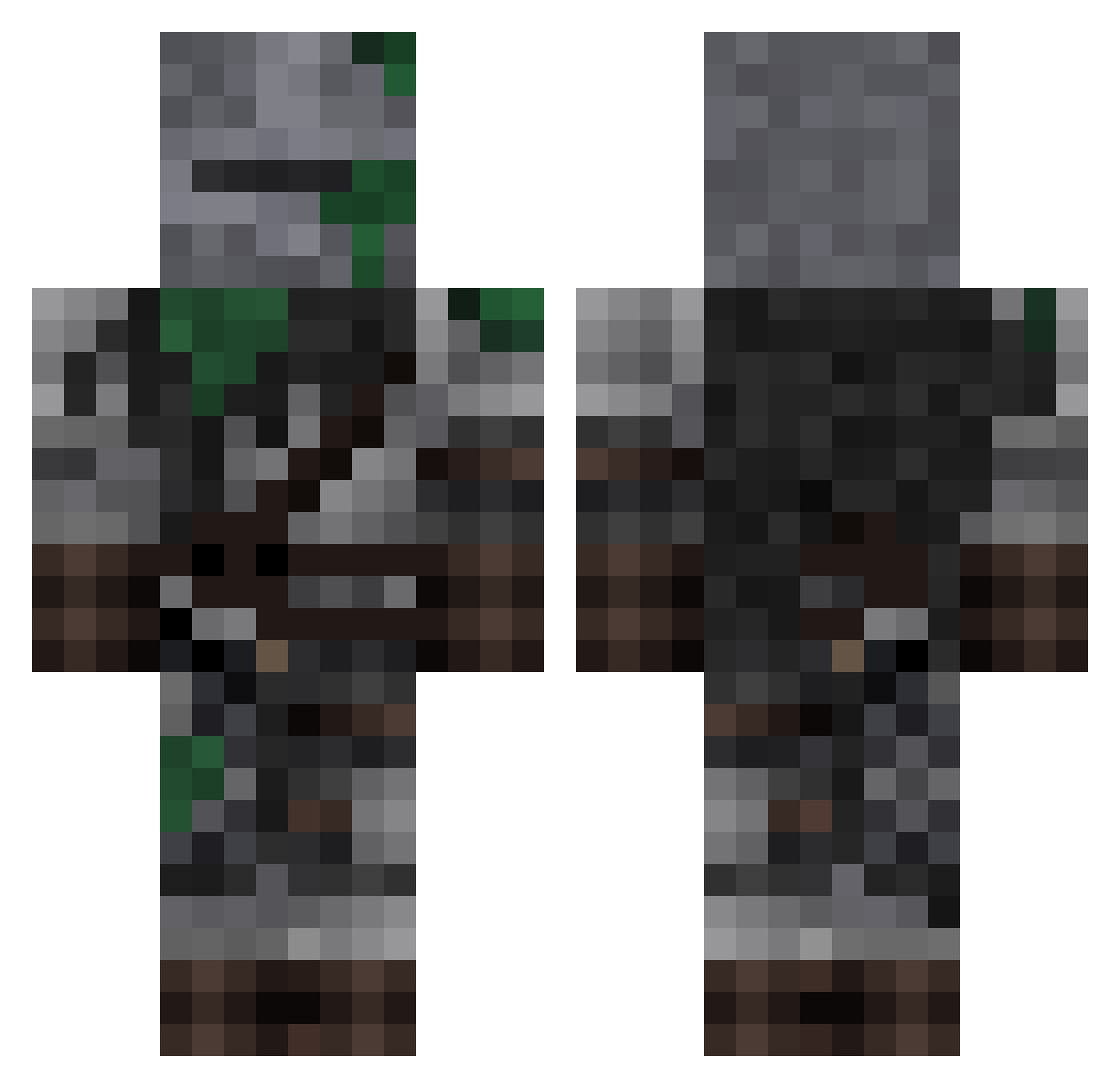 RecruitJoker784 Minecraft skin, front and back view