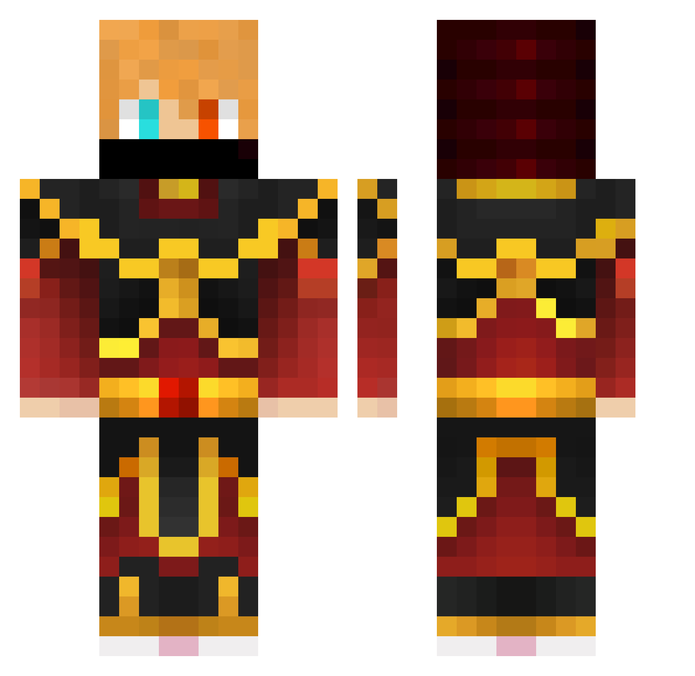 FireFlo_ Minecraft skin, front and back view