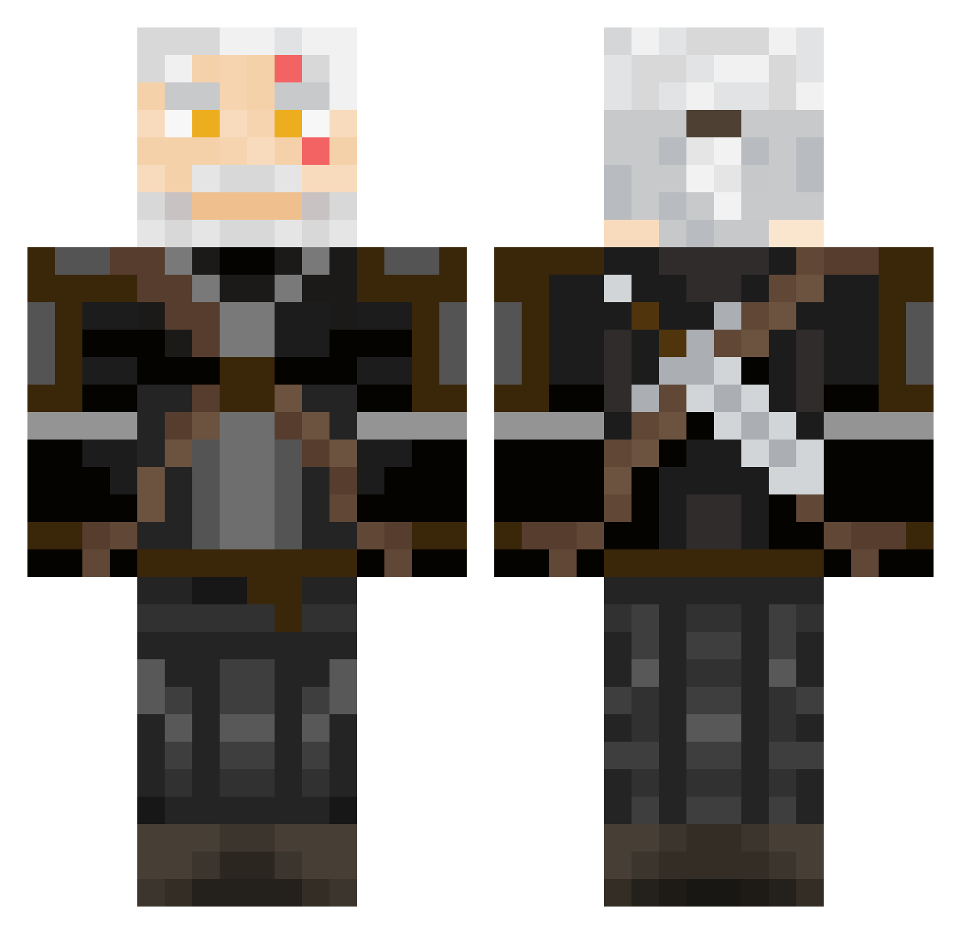 Med0094 Minecraft skin, front and back view
