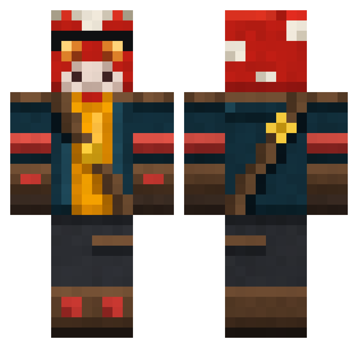 HenriqueNB Minecraft skin, front and back view