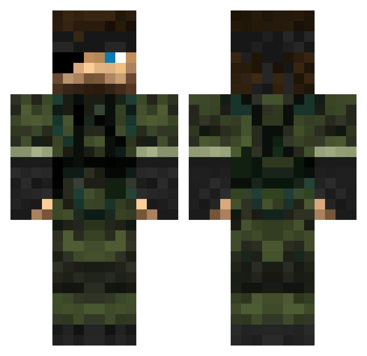 RtByzX3 Minecraft skin, front and back view