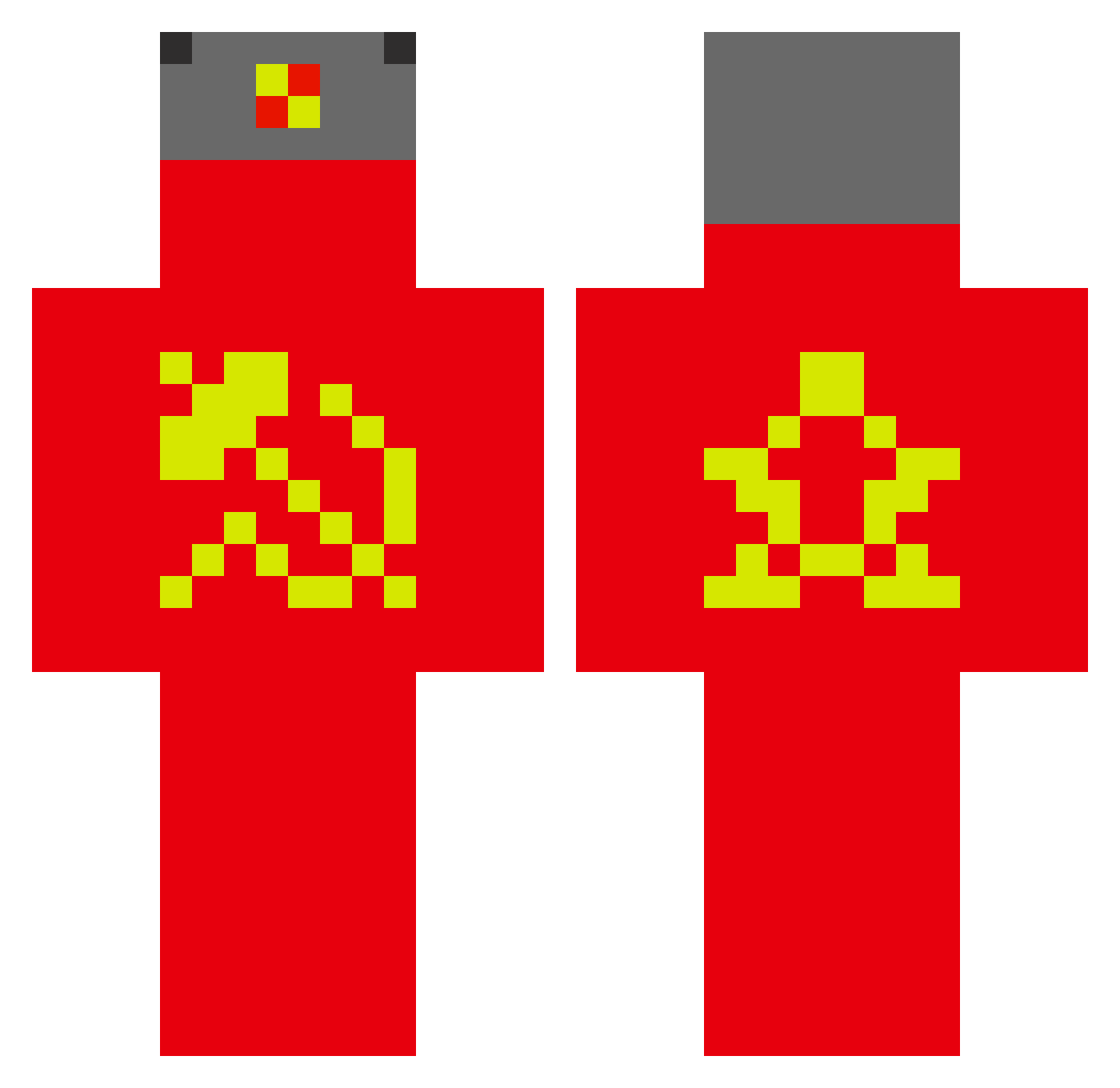 XxmeowthegodxX Minecraft skin, front and back view