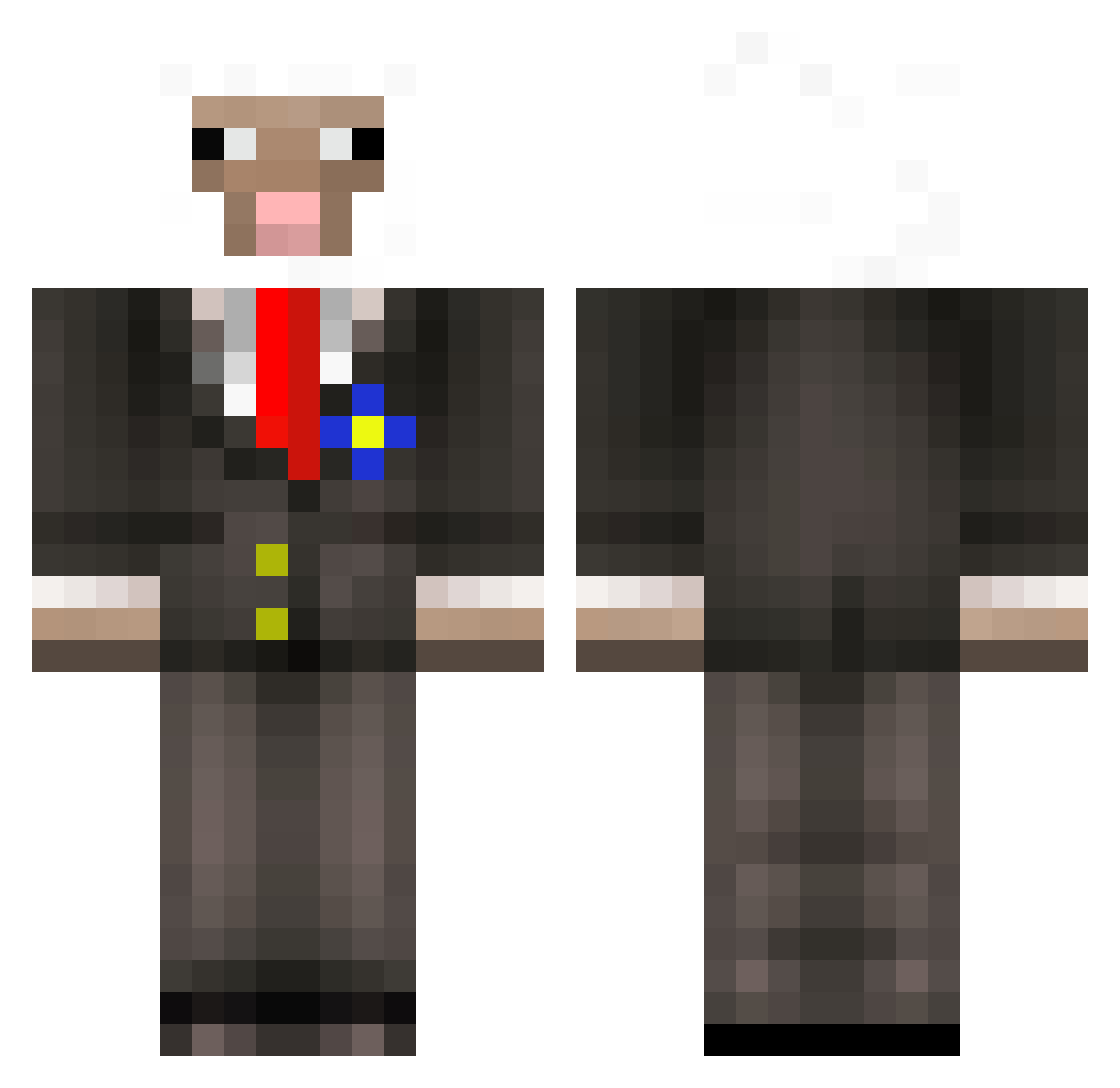 BlueGhost375 Minecraft skin, front and back view