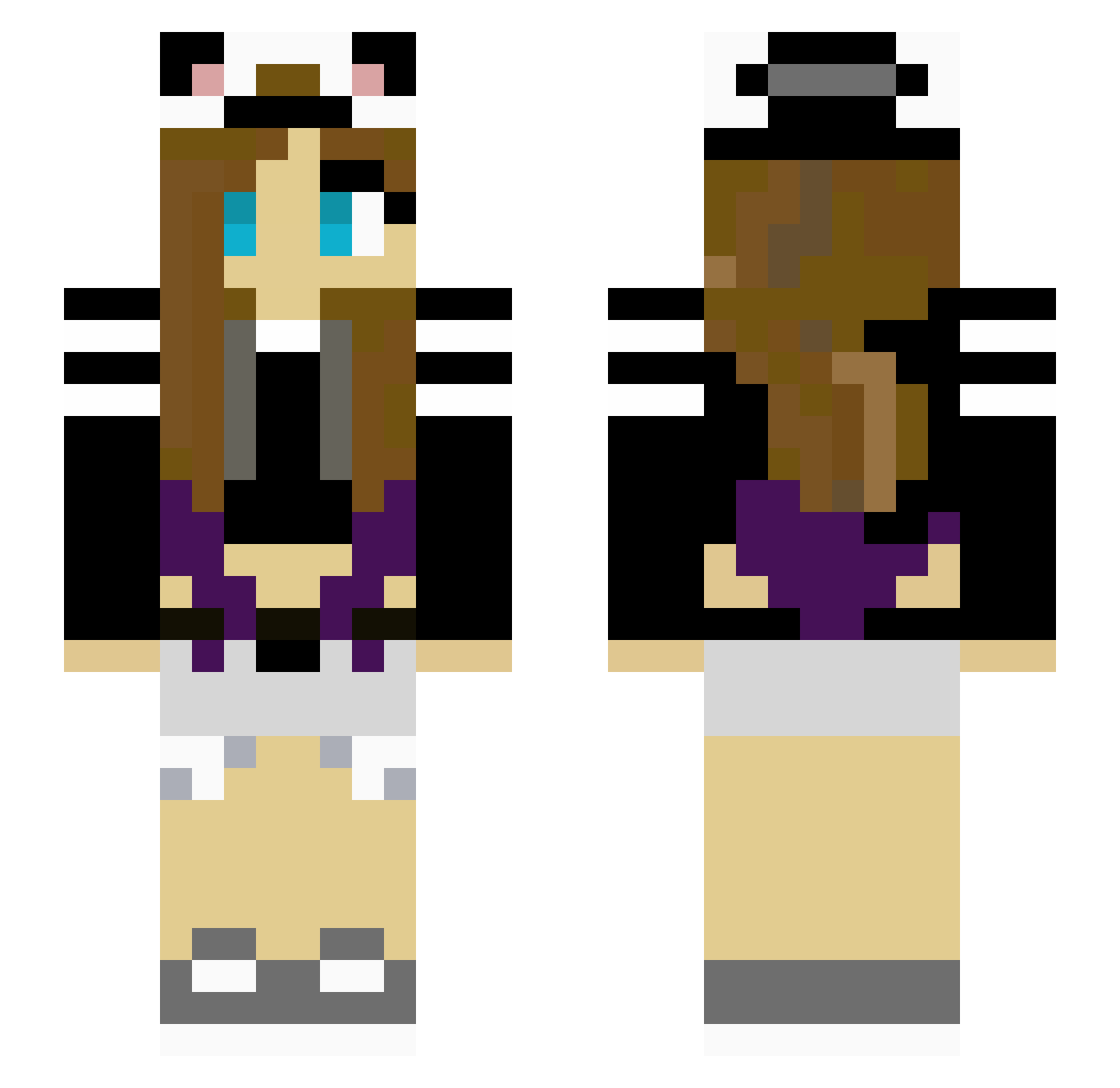CocoRevolution Minecraft skin, front and back view