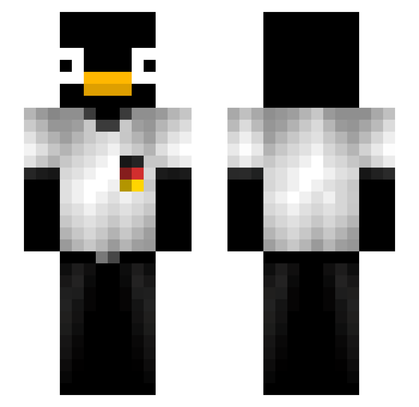 GoofyMT Minecraft skin, front and back view