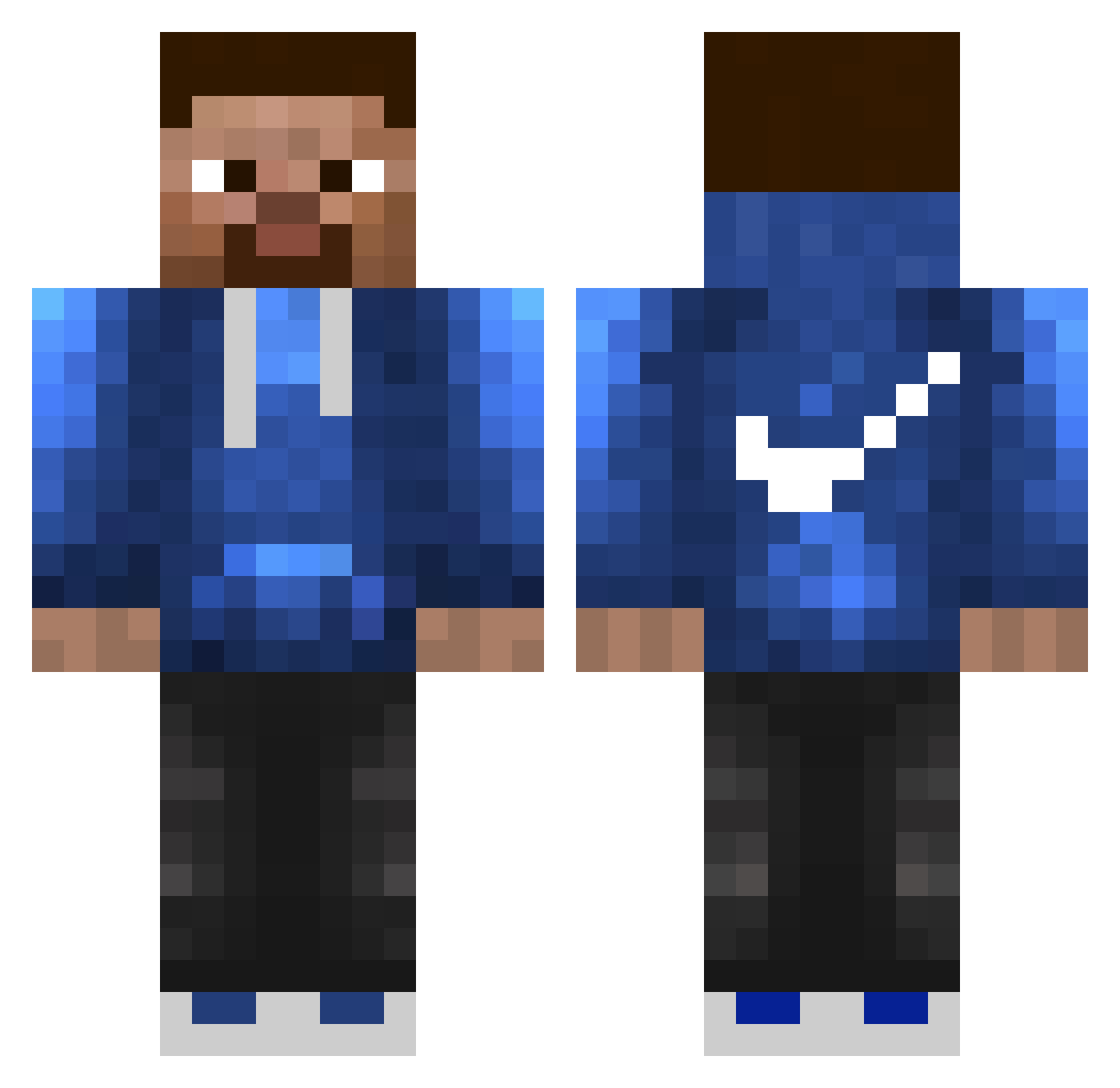 ProGamer_34 Minecraft skin, front and back view