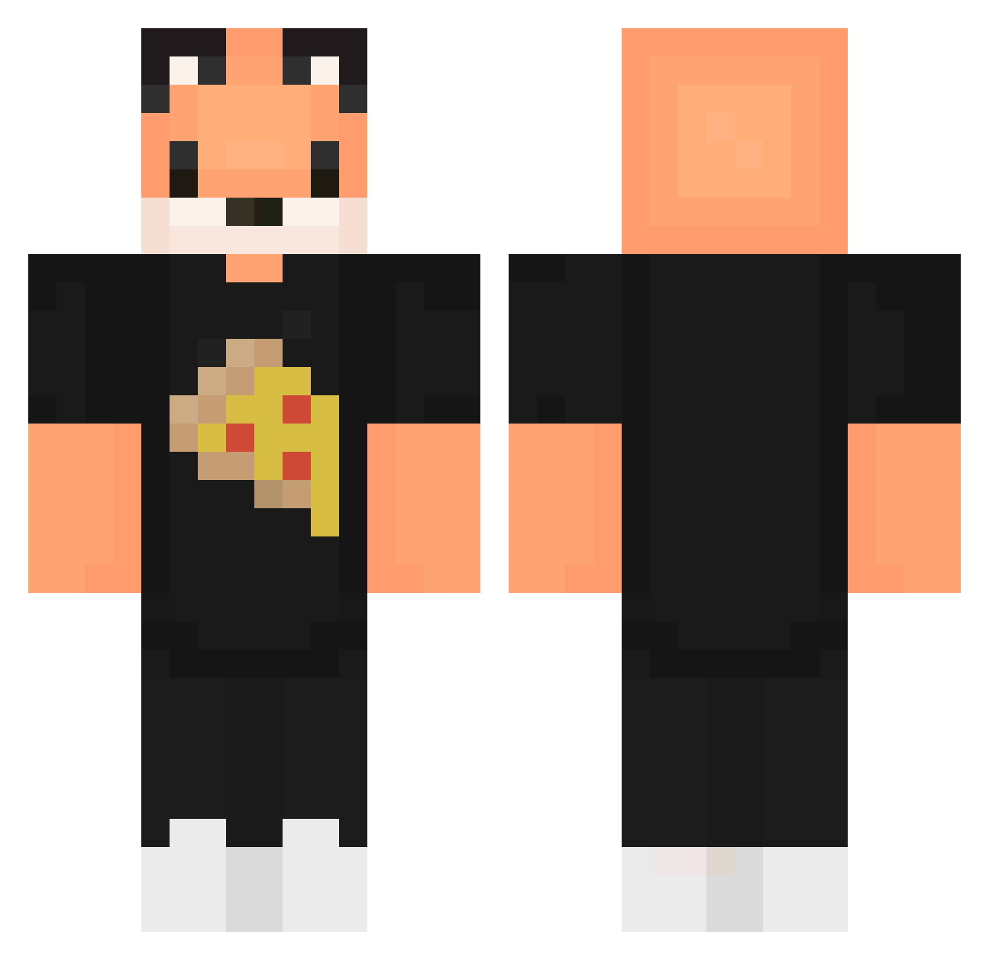 foxtilz Minecraft skin, front and back view