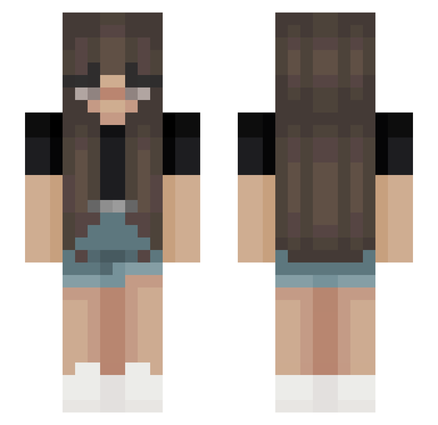 xKgamesx Minecraft skin, front and back view