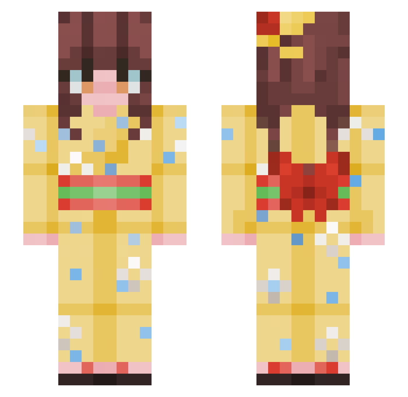 modw7 Minecraft skin, front and back view
