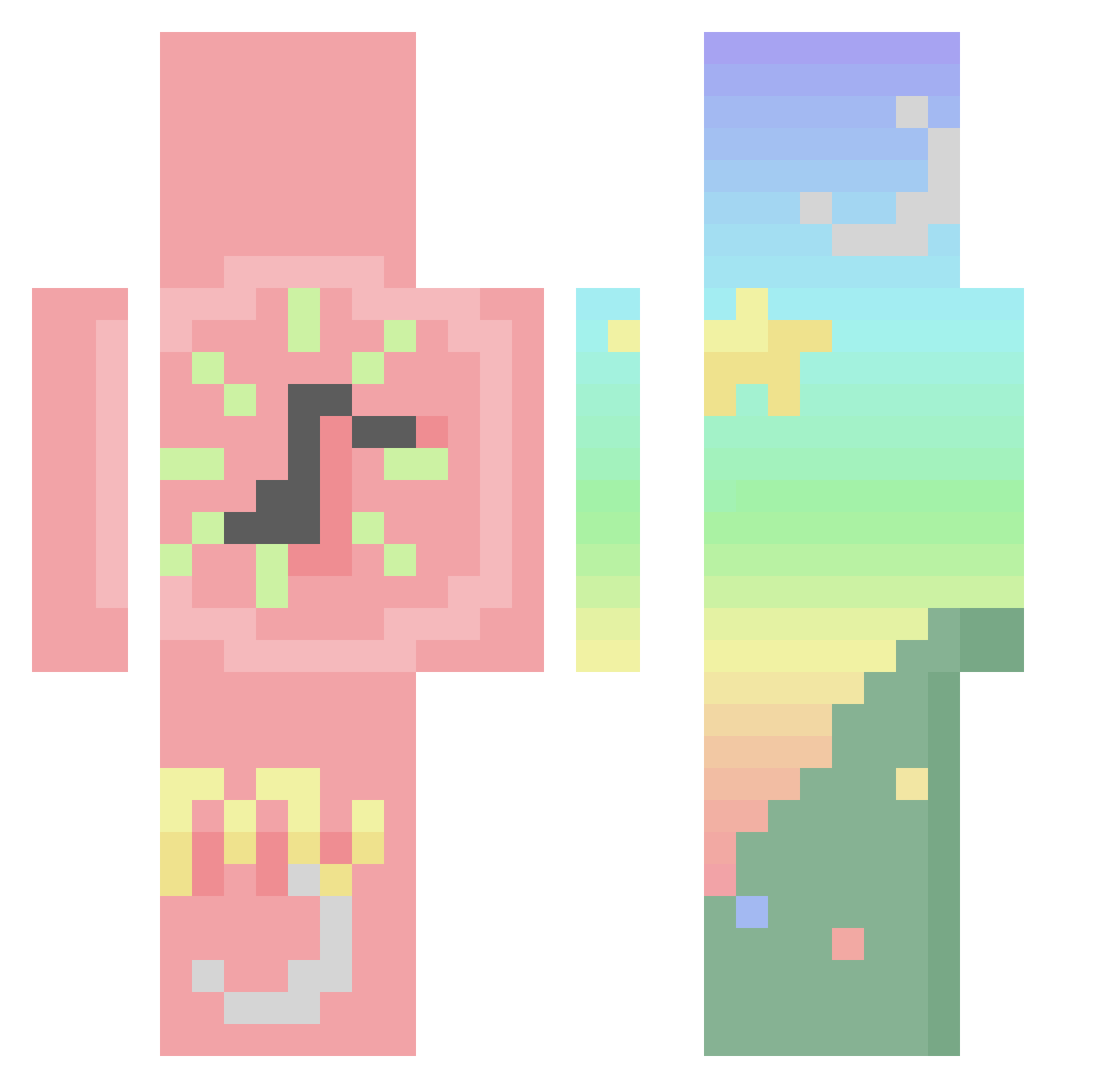 Tugarist Minecraft skin, front and back view