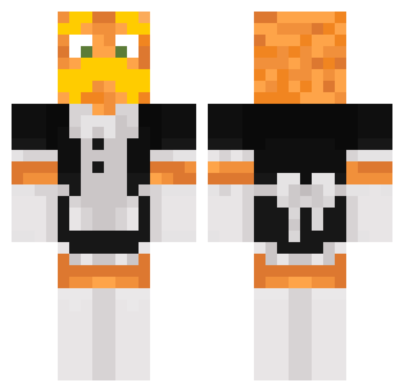 F1RE_FLAME Minecraft skin, front and back view