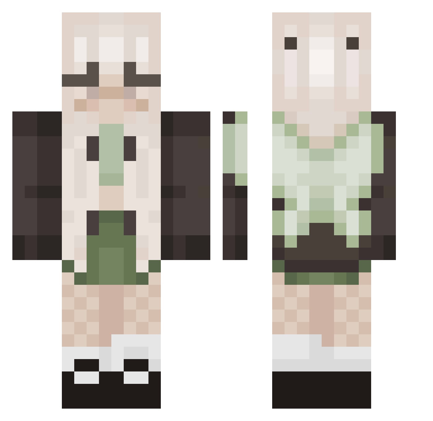 swaggystella Minecraft skin, front and back view