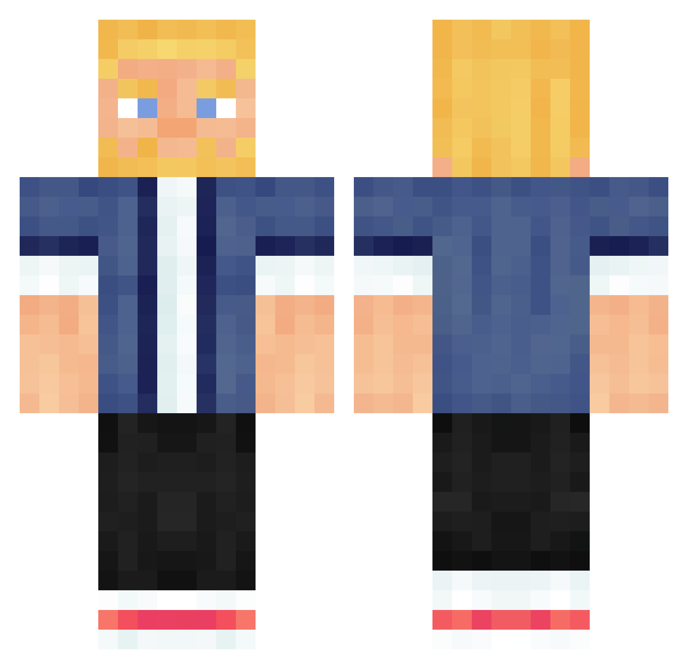 oscar081100 Minecraft skin, front and back view