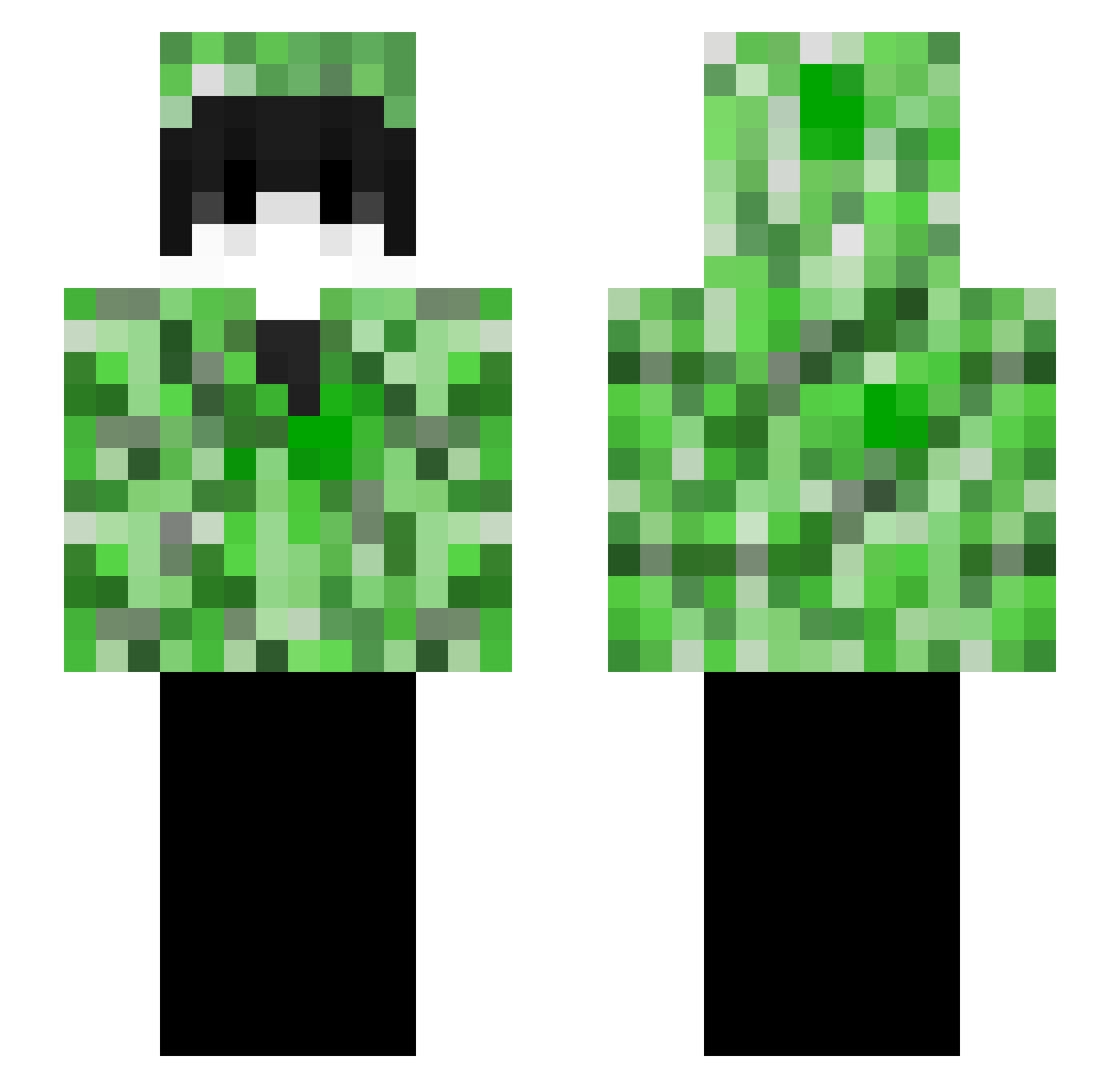uhmDino Minecraft skin, front and back view