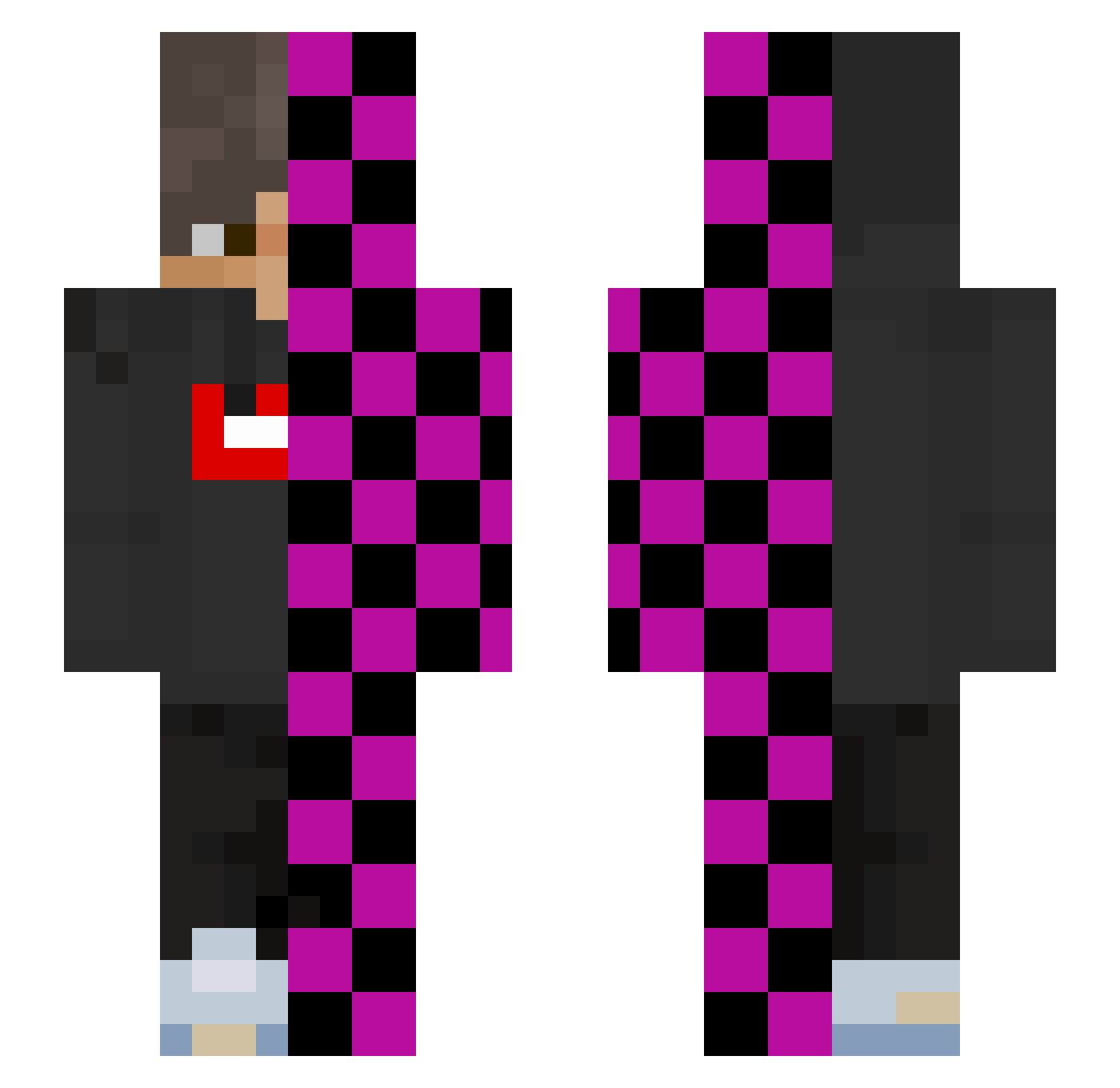 k4rlx9 Minecraft skin, front and back view