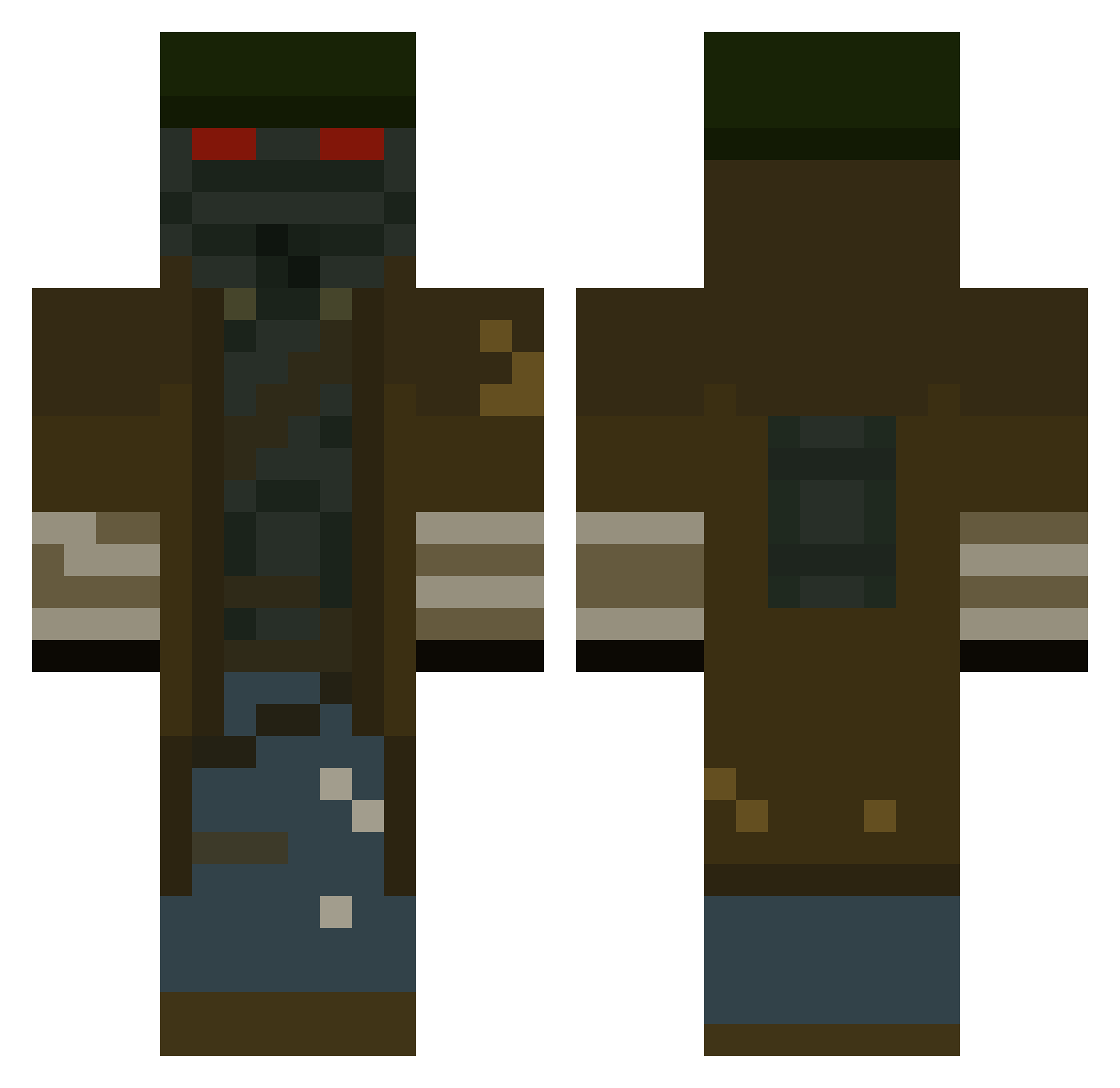 JelloBar Minecraft skin, front and back view