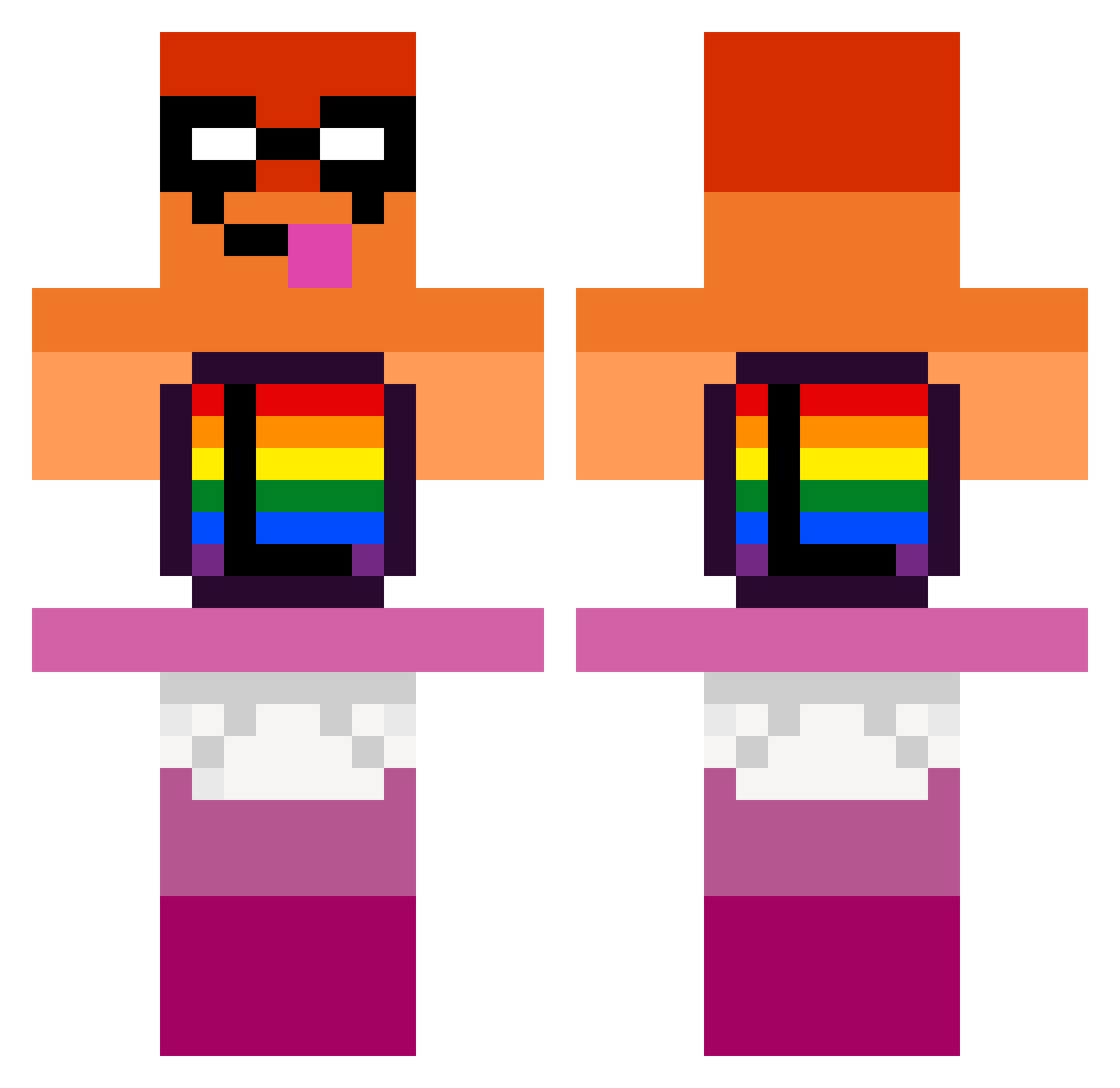 BrightBoii Minecraft skin, front and back view