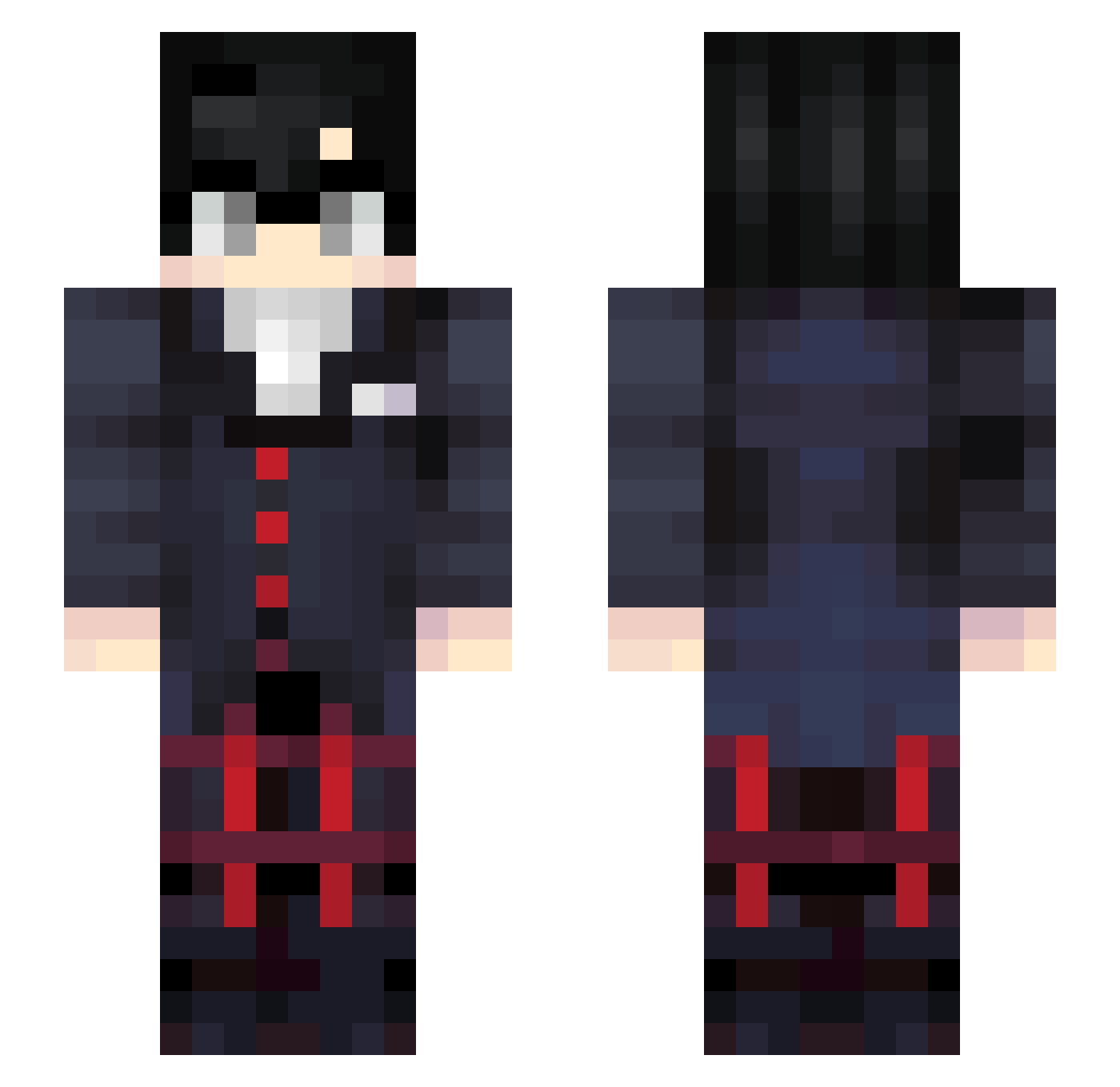 5tars Minecraft skin, front and back view