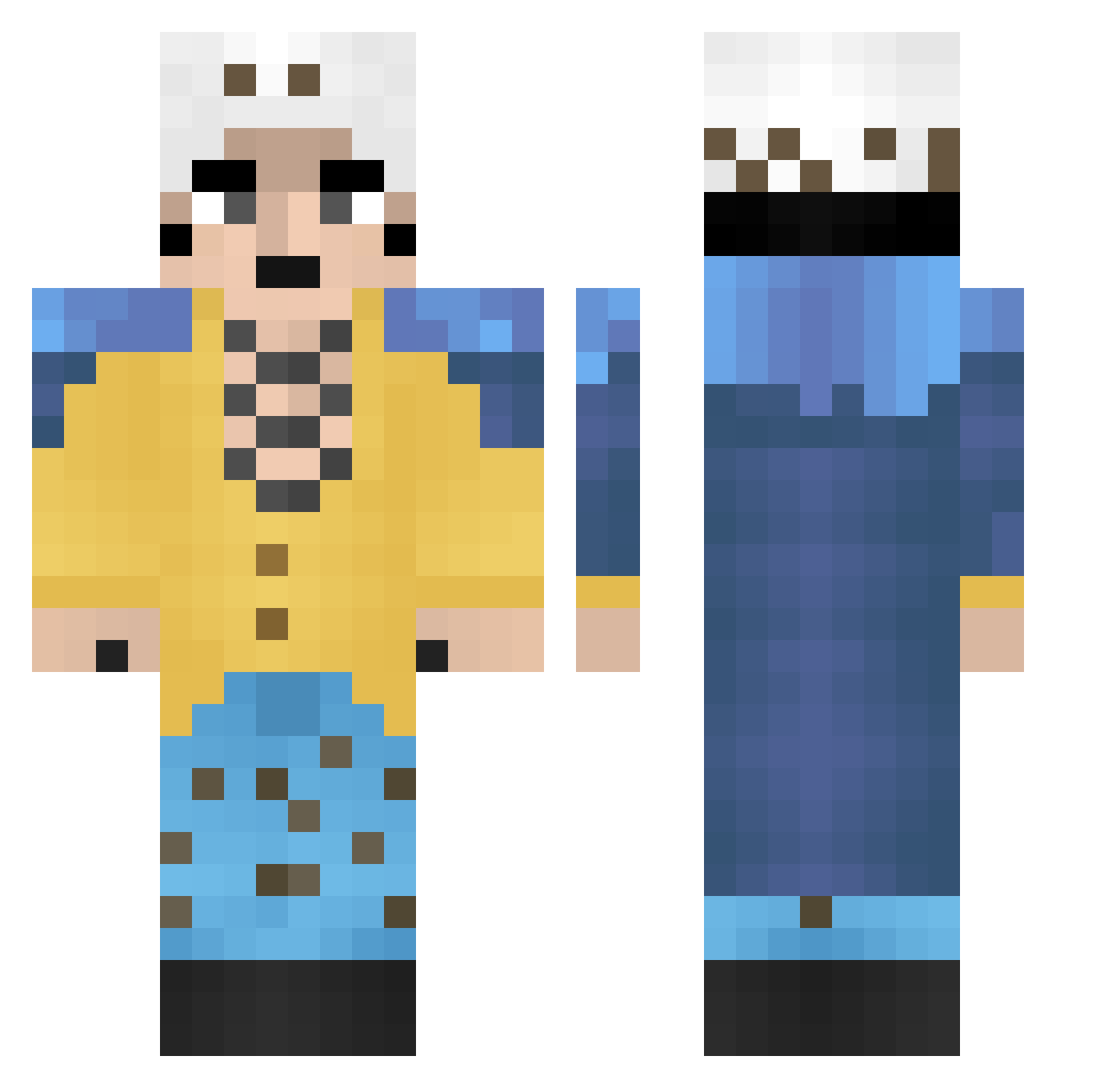 L0NZ0K Minecraft skin, front and back view