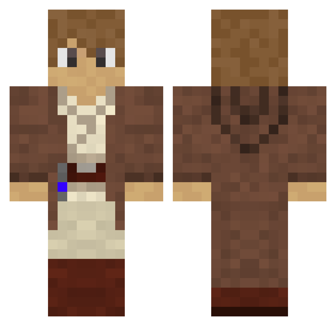 MotherTrumpling Minecraft skin, front and back view