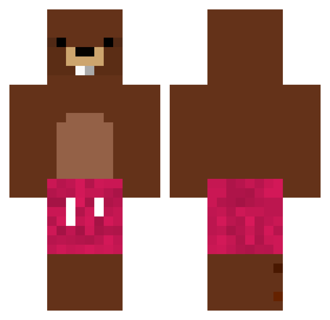 SweMosa Minecraft skin, front and back view