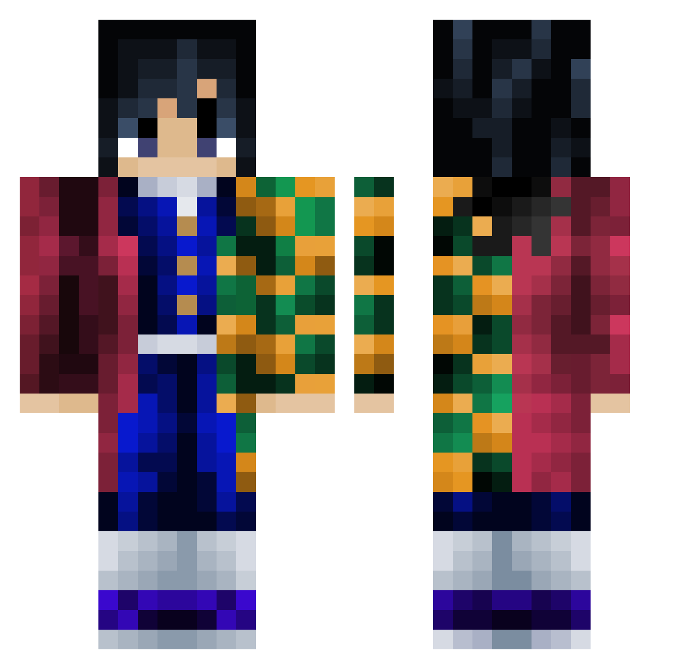 mythicbruh Minecraft skin, front and back view