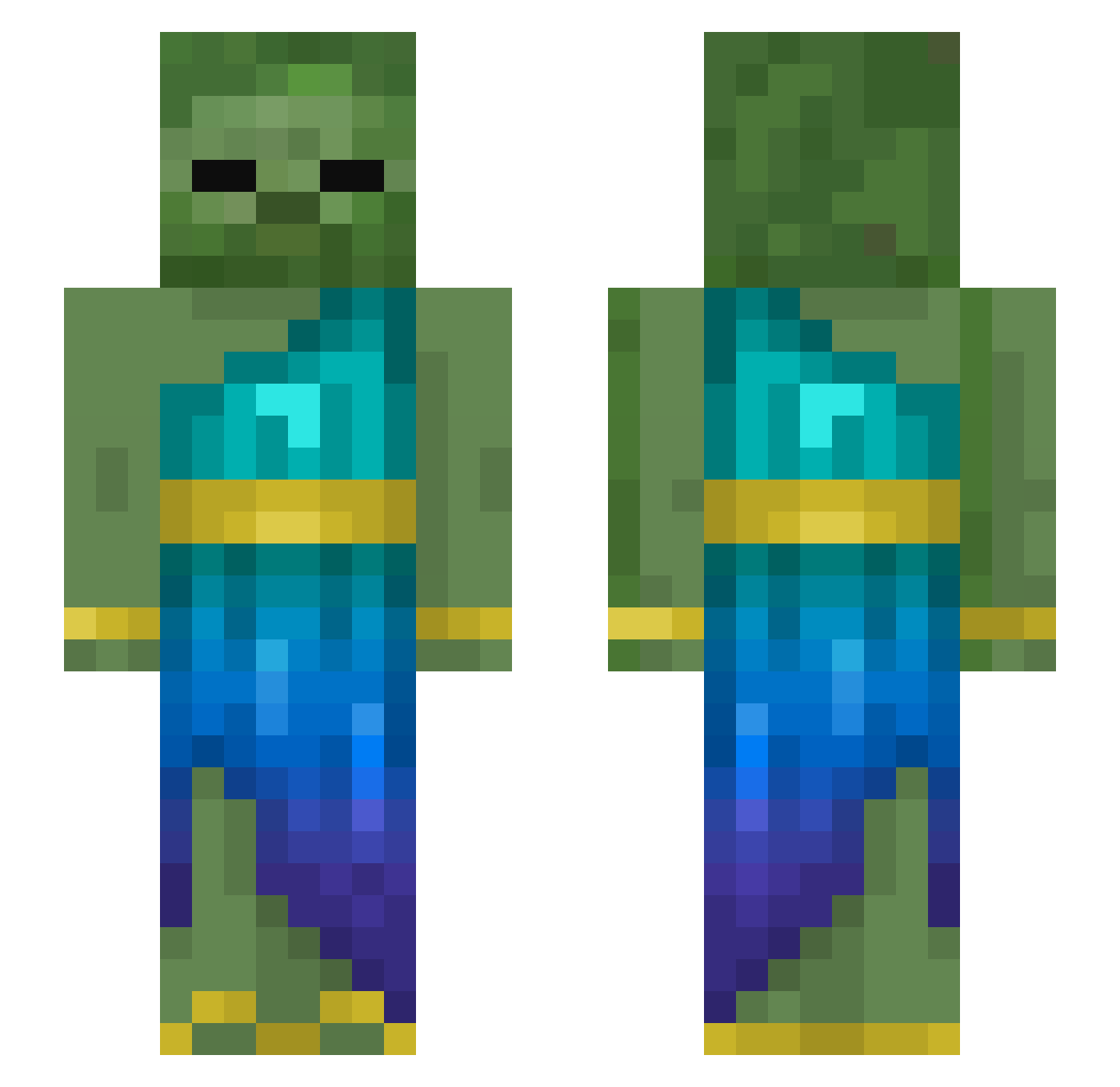 Umarill Minecraft skin, front and back view