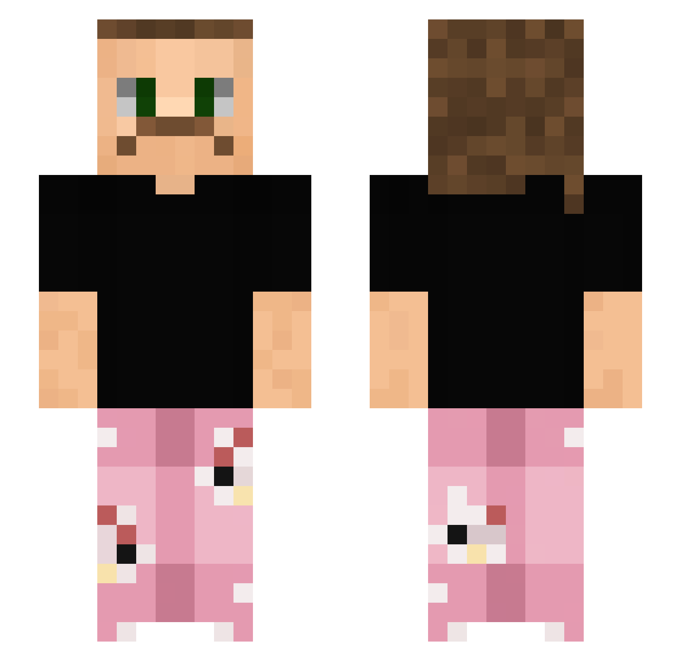 Mismichu_ Minecraft skin, front and back view