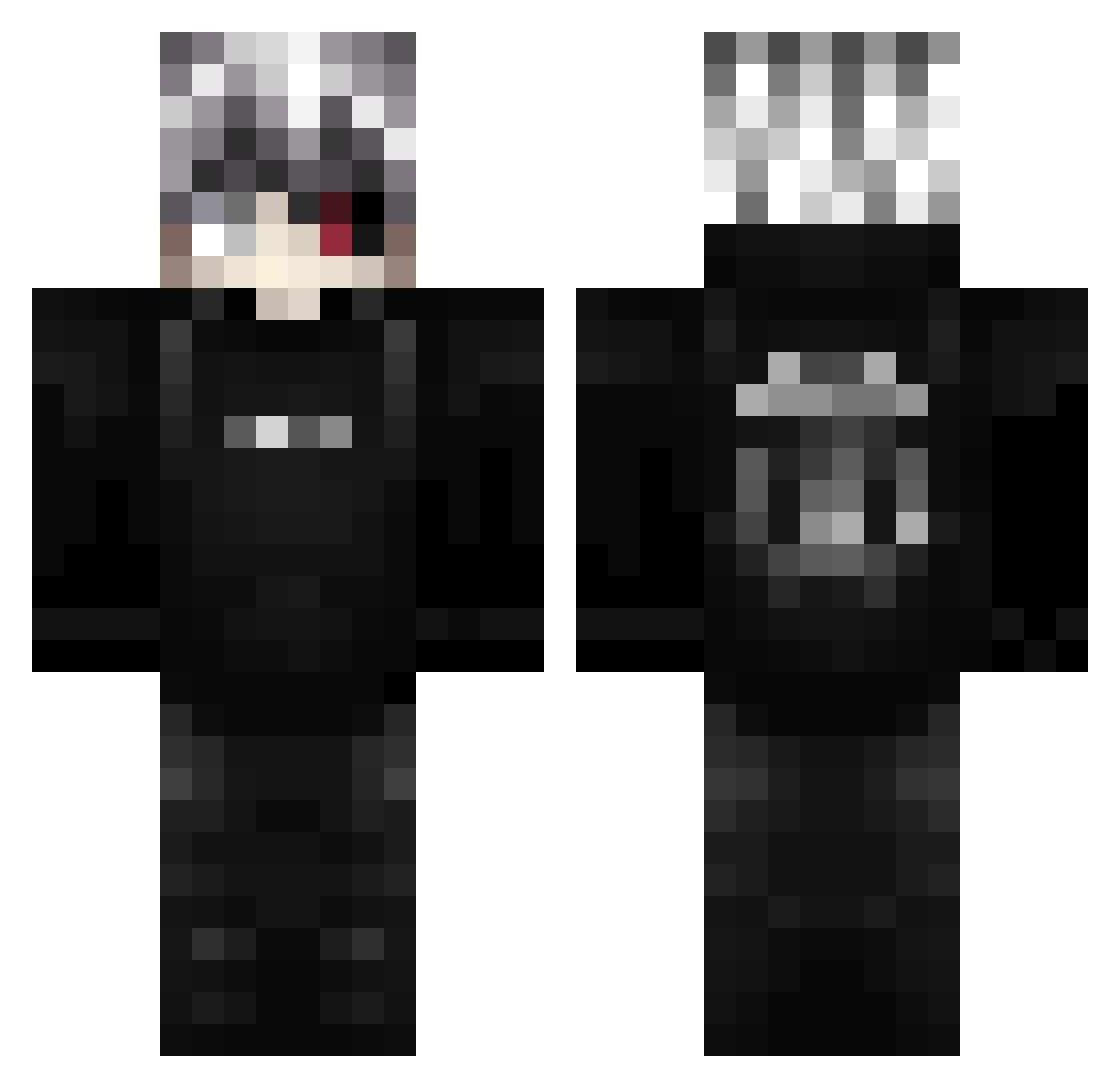 Devourment Minecraft skin, front and back view