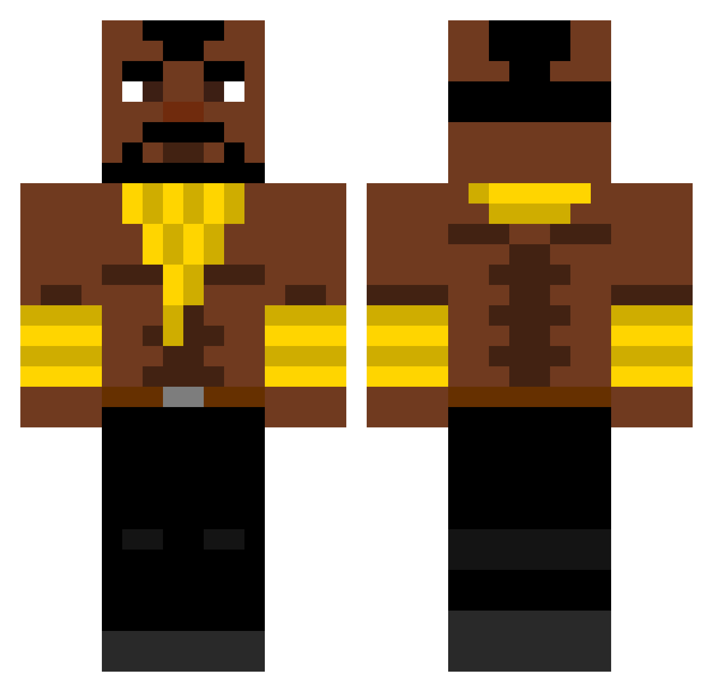 CalculAsian Minecraft skin, front and back view