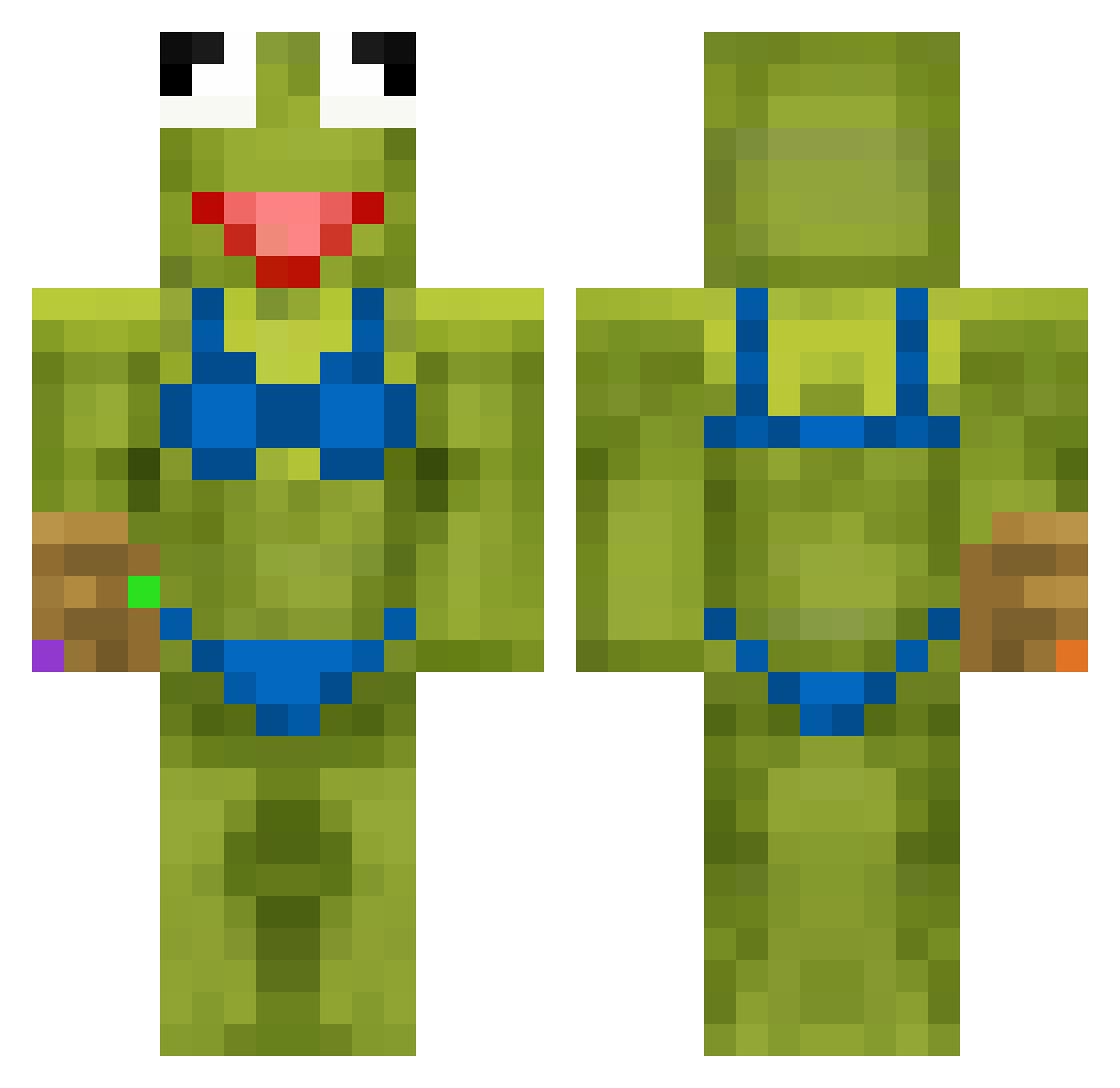 ImaNoobandStuff Minecraft skin, front and back view