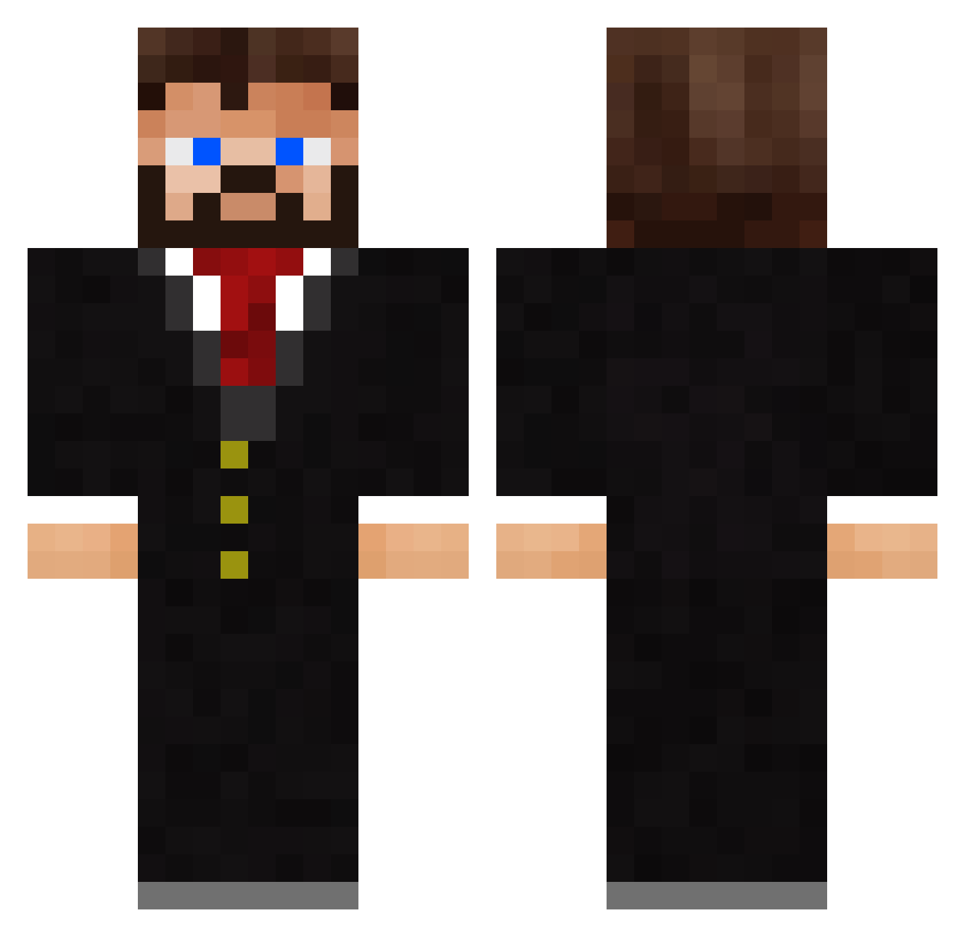 Clam101 Minecraft skin, front and back view