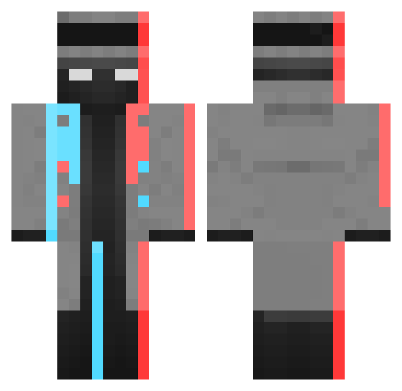 Chowdah42069 Minecraft skin, front and back view