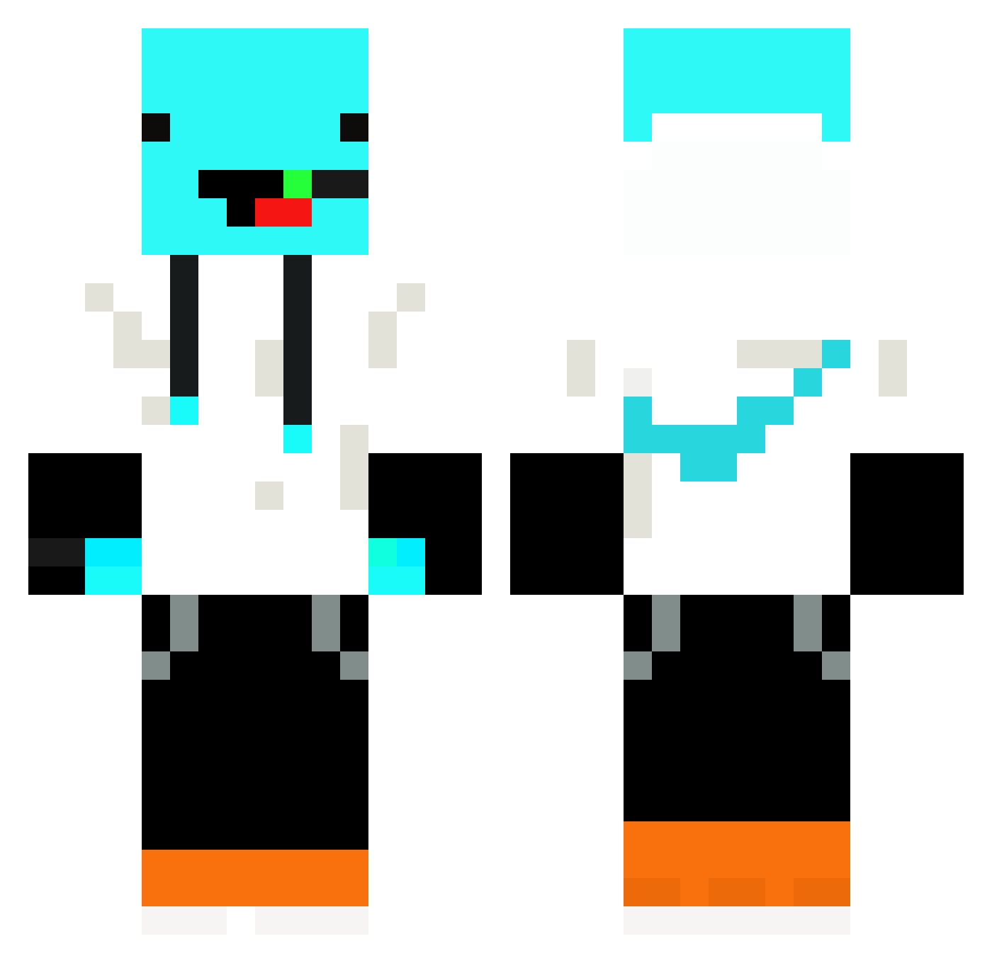 luca222 Minecraft skin, front and back view