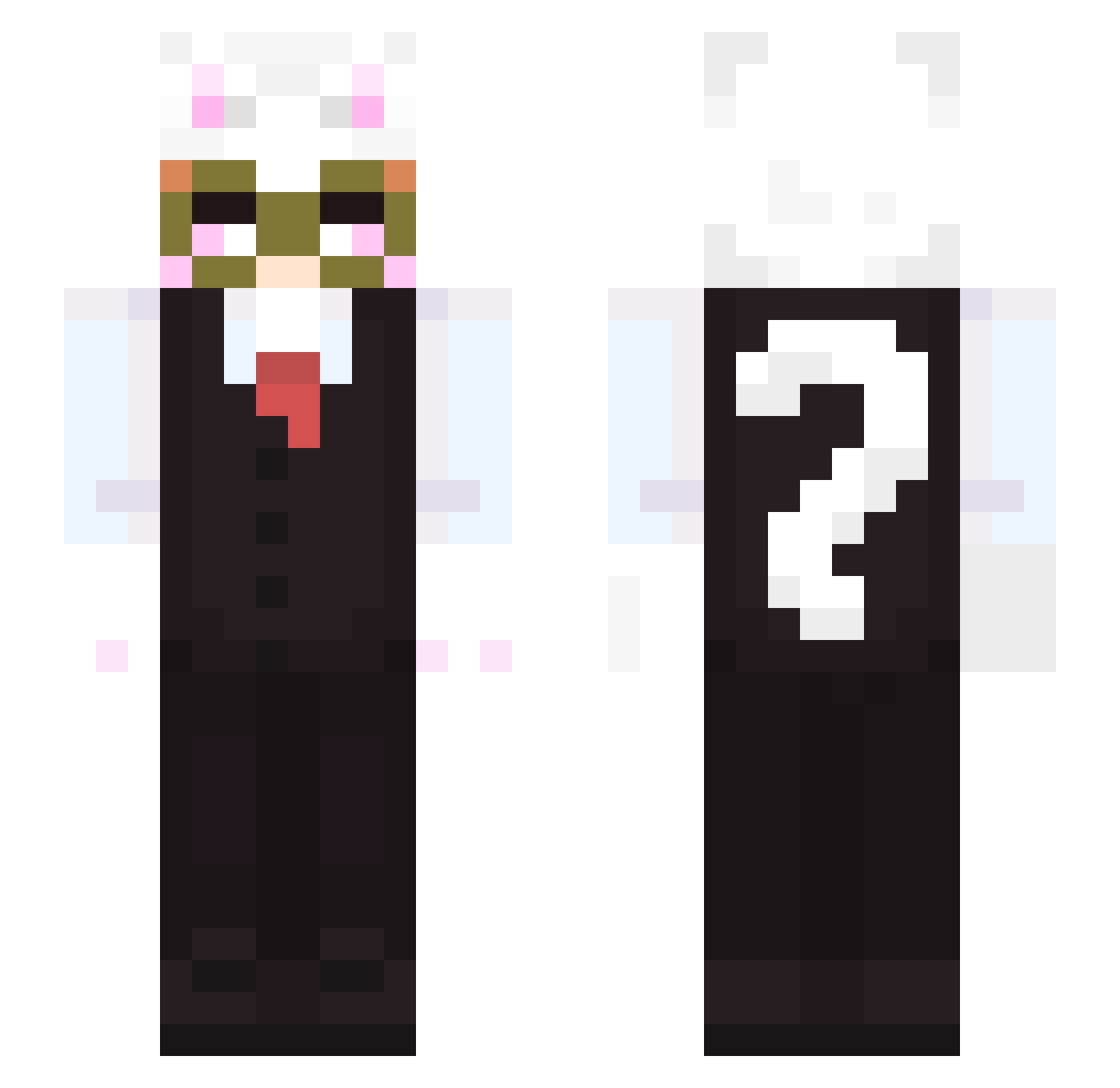 johnwok Minecraft skin, front and back view